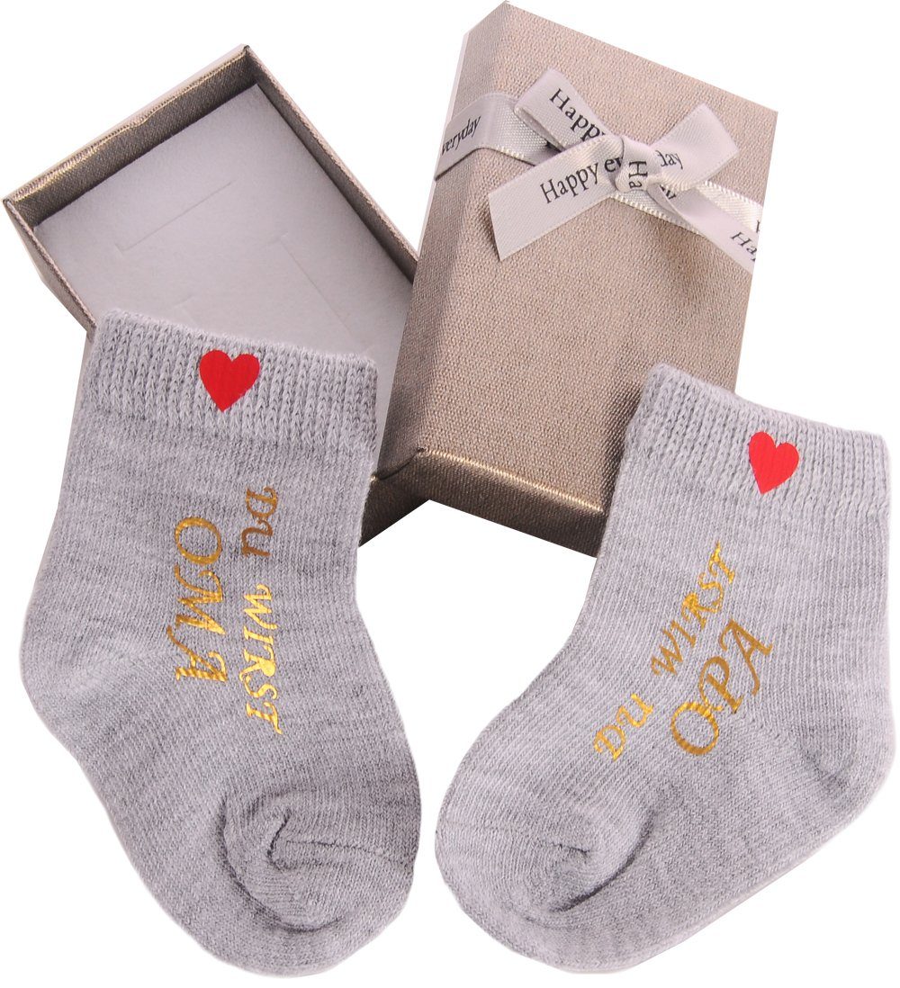 Eltern Bortini und Socken Söckchen Ankündigung Socken La Geschenkbox Schwangerschaft