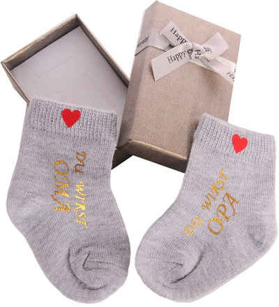 La Bortini Socken Socken Ankündigung Schwangerschaft Eltern Geschenkbox und Söckchen