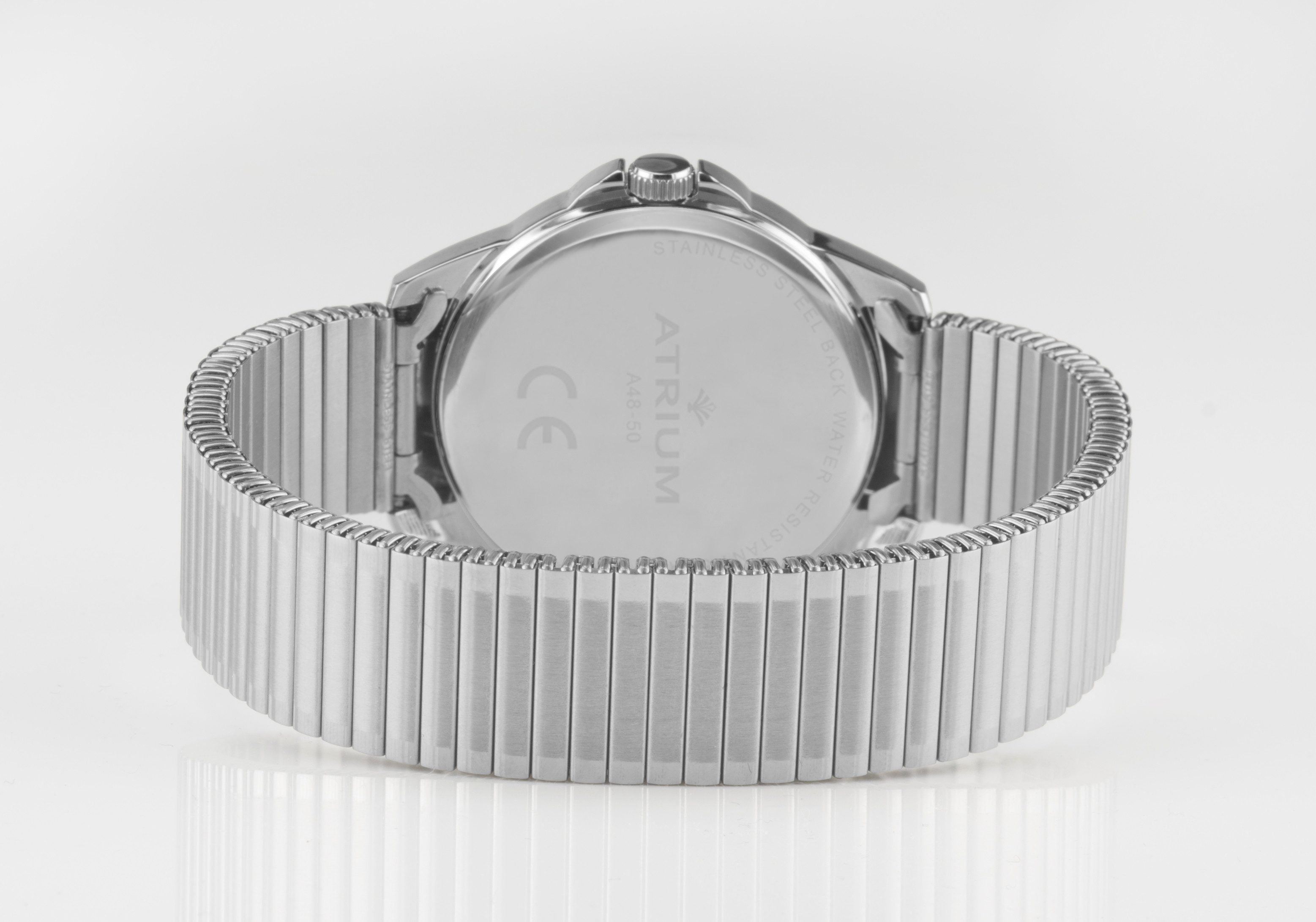 Atrium Quarzuhr A48-50 Herren Armbanduhr Zugband Stahl, analog klassisch schlicht modern deutlich Geschenk Ø 38 mm