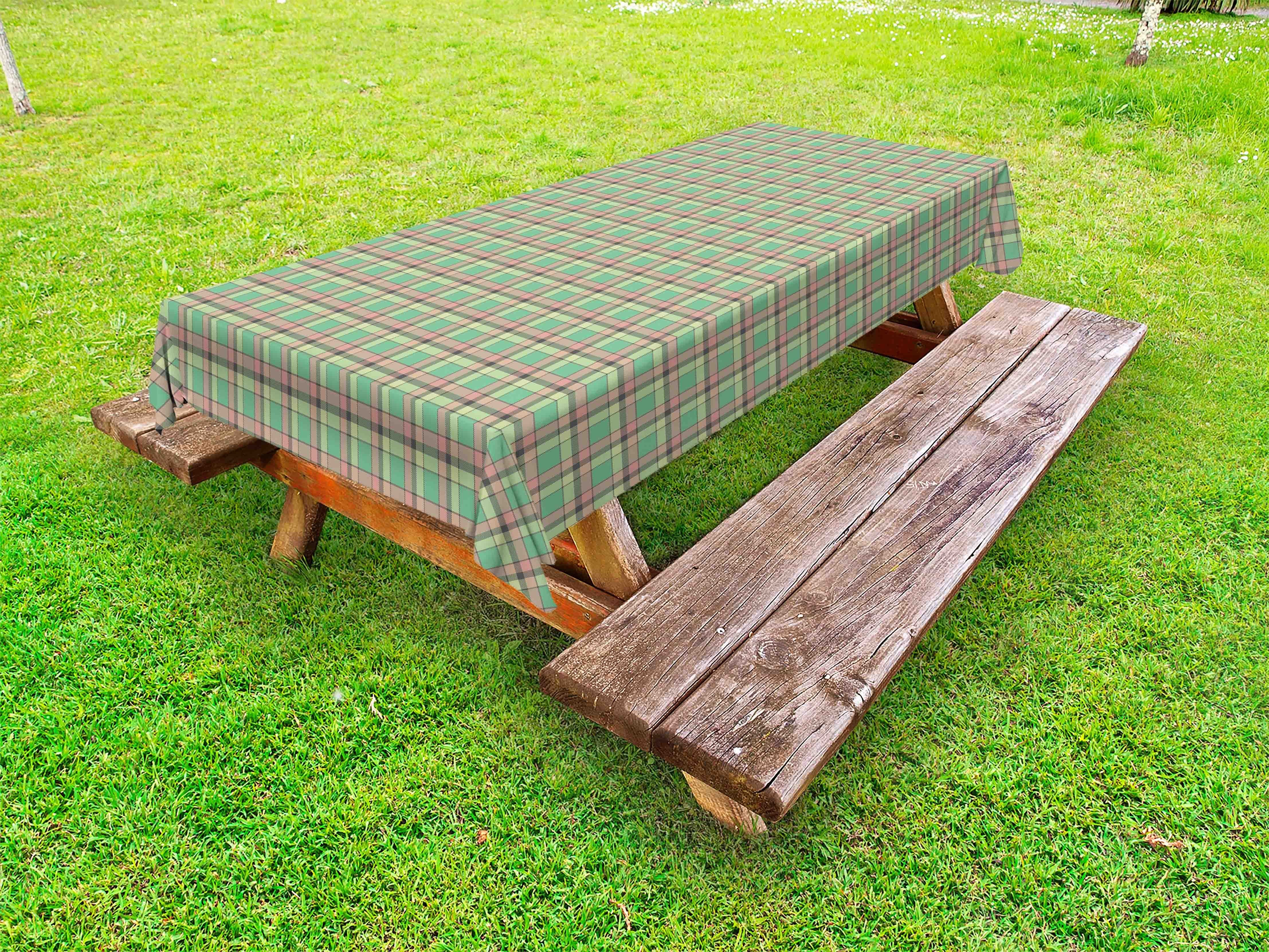 Abakuhaus Tischdecke dekorative waschbare Picknick-Tischdecke, Jahrgang Pastellfarbig Tartan-Motiv | Tischdecken
