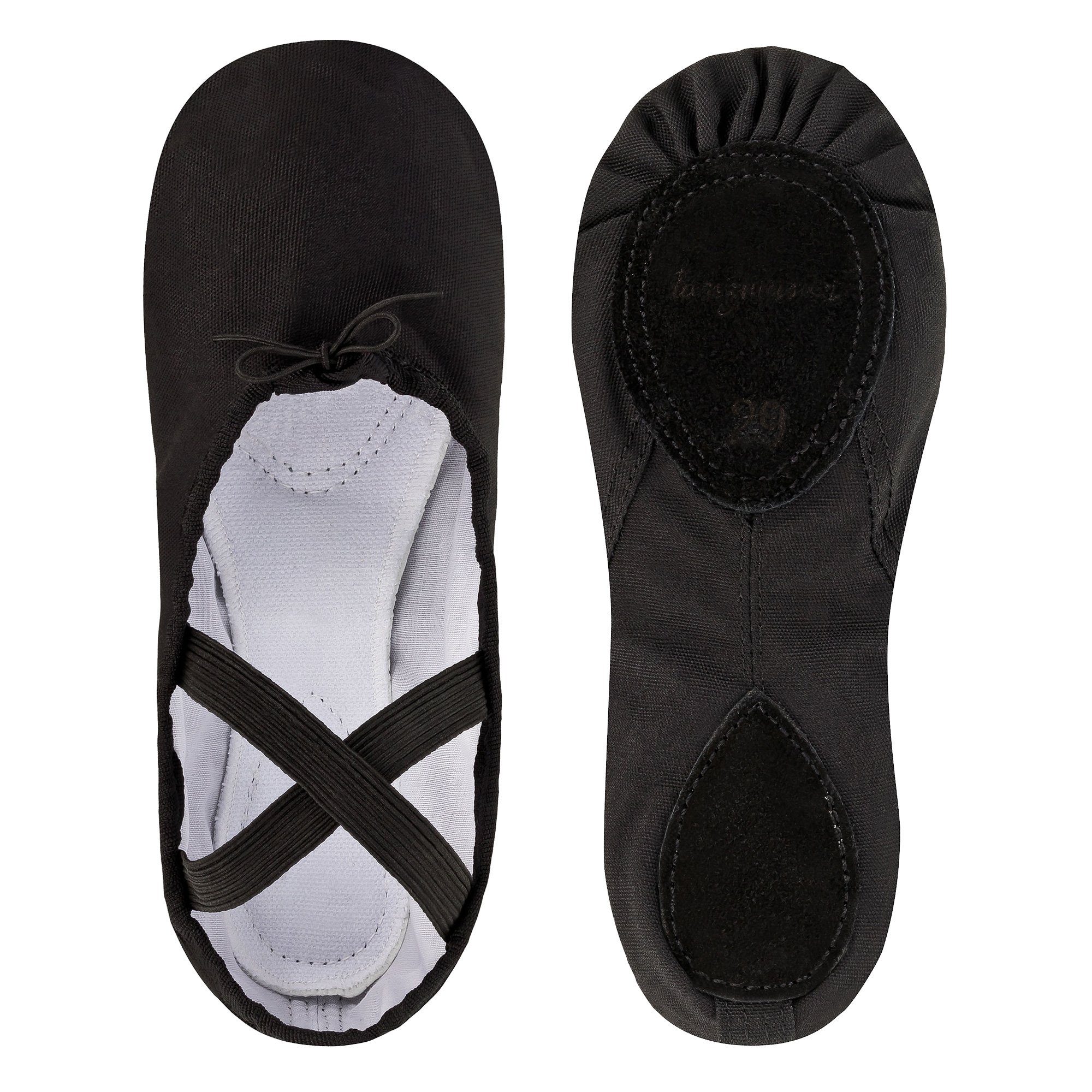 tanzmuster Ballettschuhe Charlie mit geteilter Ledersohle Tanzschuh Ballettschläppchen für Mädchen