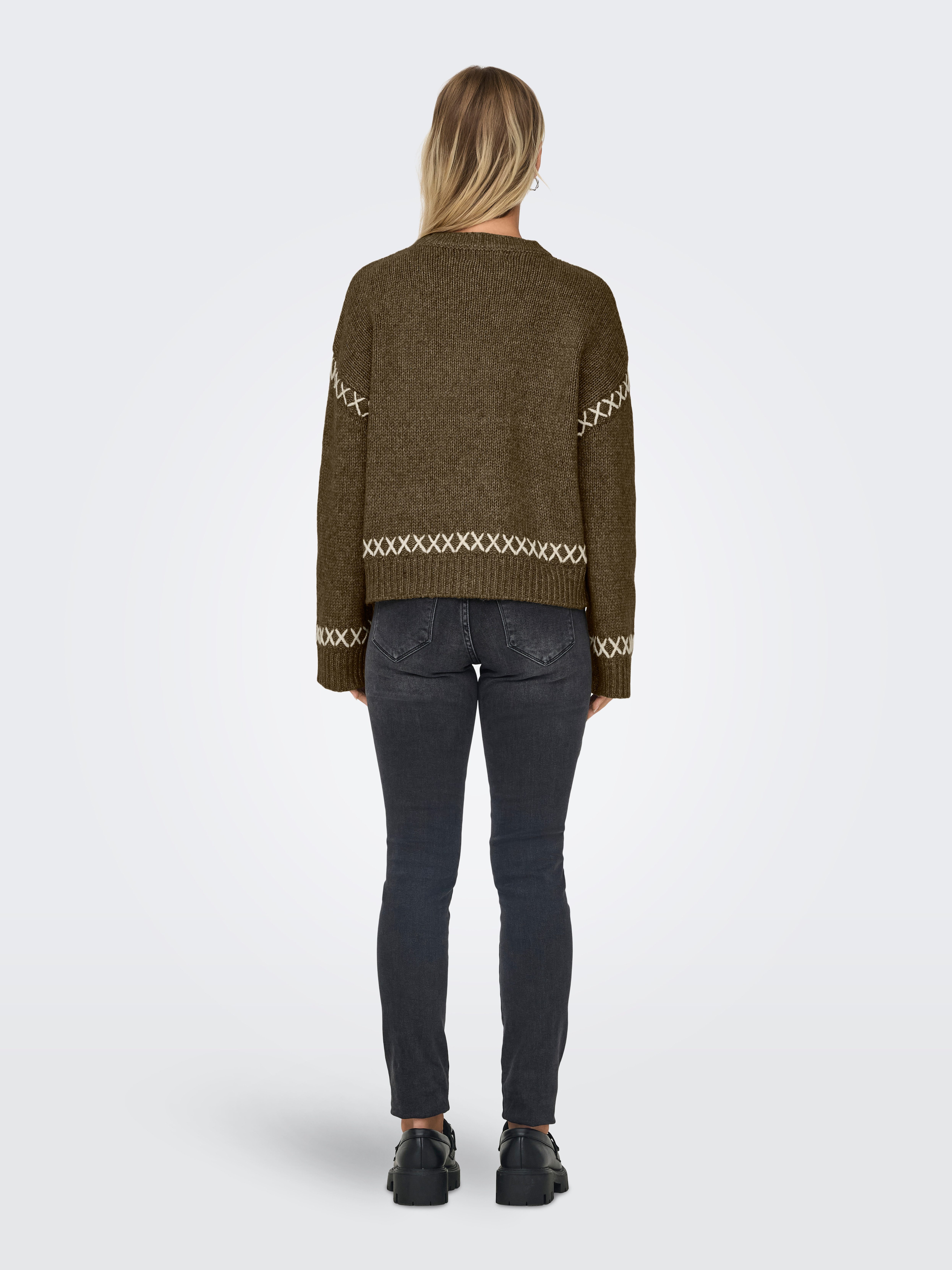 ONLY Rundhalspullover ONLAMANDA LIFE LS O-NECK DETAIL CC KNT günstig online kaufen