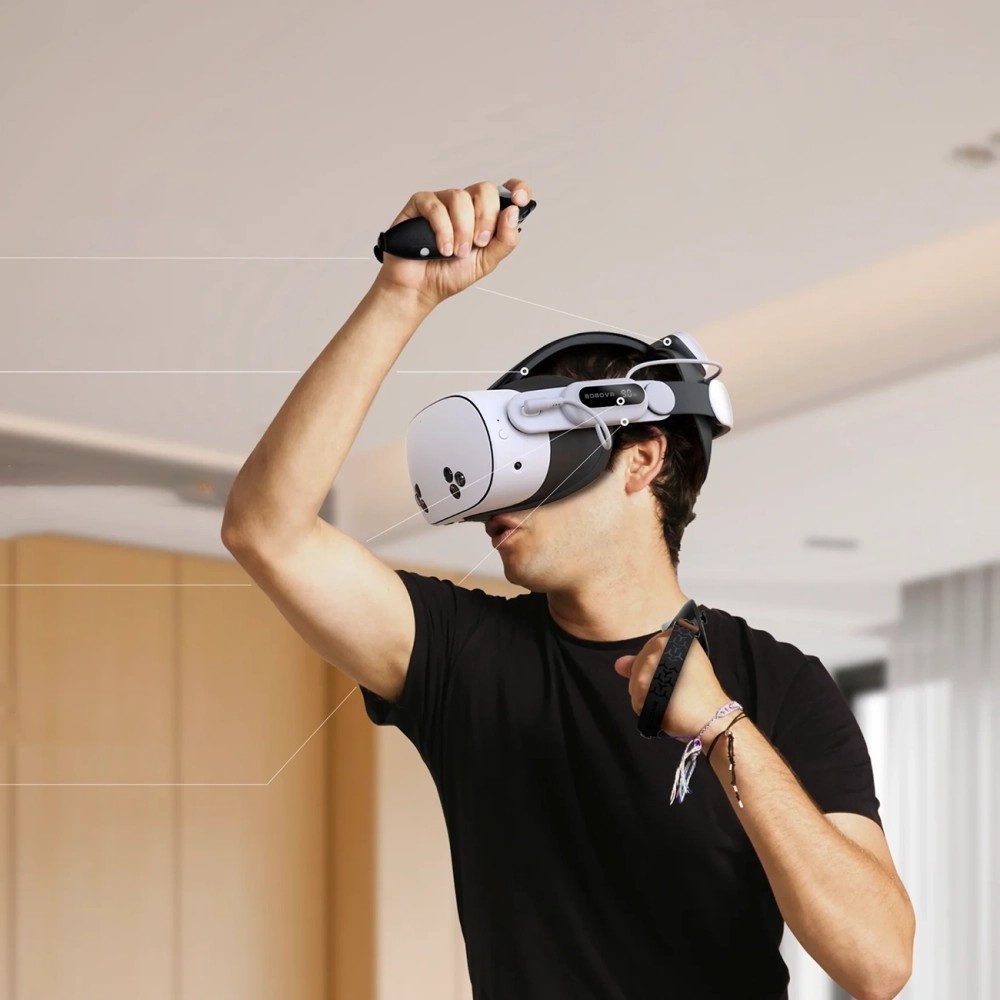BOBOVR VR Brillen-Halterung Akku-Kopfband VR, (Spar-Set, 1-tlg., 10.000 mAh, Hot-Swap-Akku, Made for Meta zertifiziert)