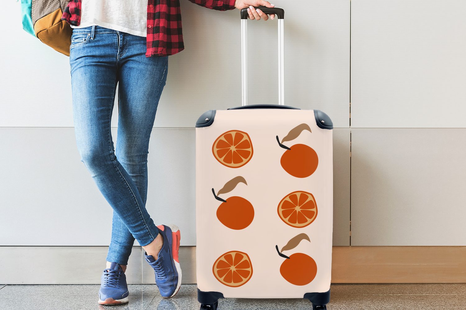 Muster, Handgepäck Tomaten für Trolley, - Ferien, Sommer 4 MuchoWow Reisetasche Handgepäckkoffer mit - rollen, Reisekoffer Rollen,