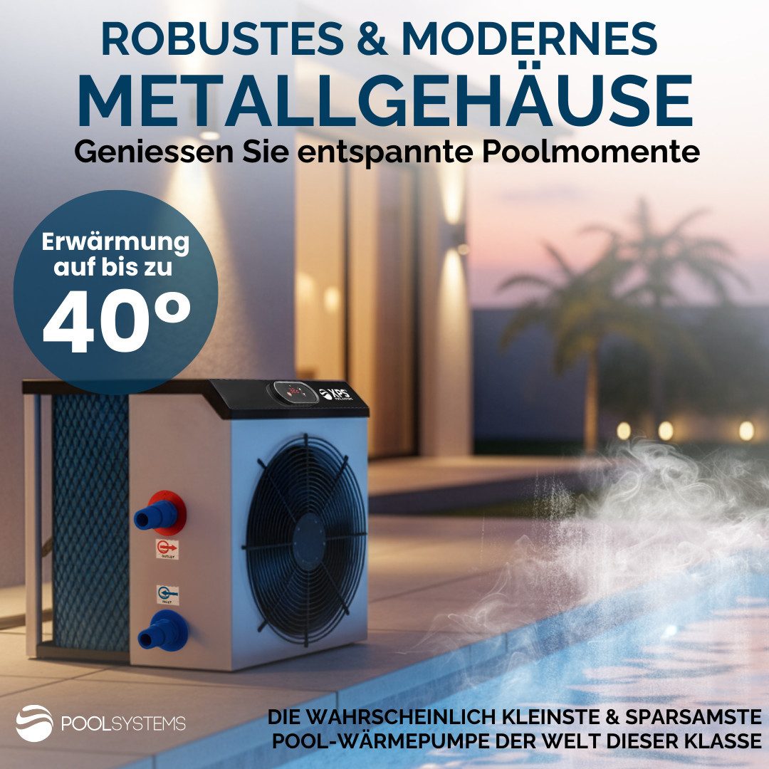 POOLSYSTEMS Pool-Wärmepumpe XPS-35 3,5 kW, 3.500 Watt bei nur 590 Watt Stromaufnahme