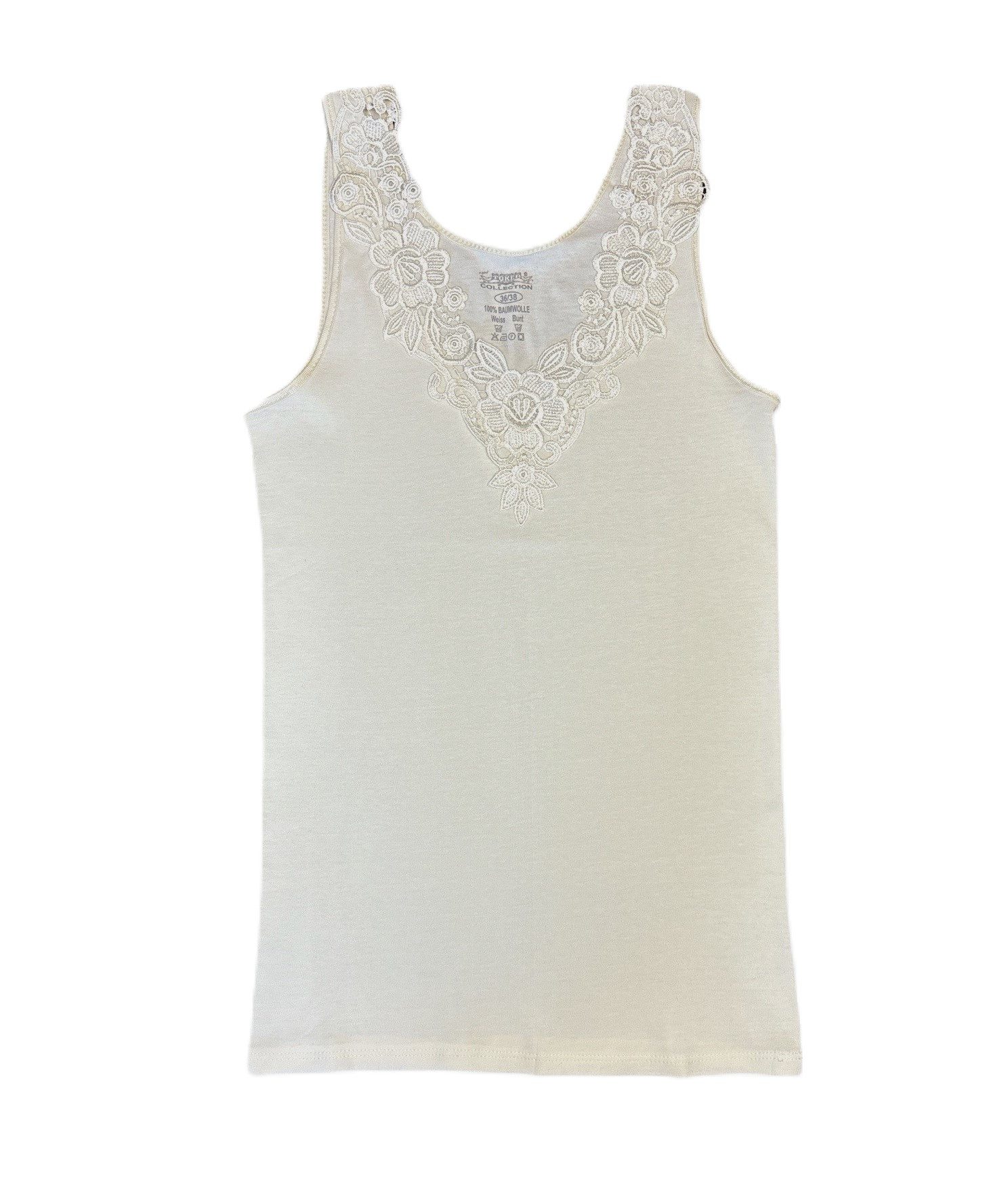 Toker Collection® Achselhemd Damen Unterhemd mit extra breiter Spitze (1 Stück, einzeln gepackt) Spitze in vielen Varianten
