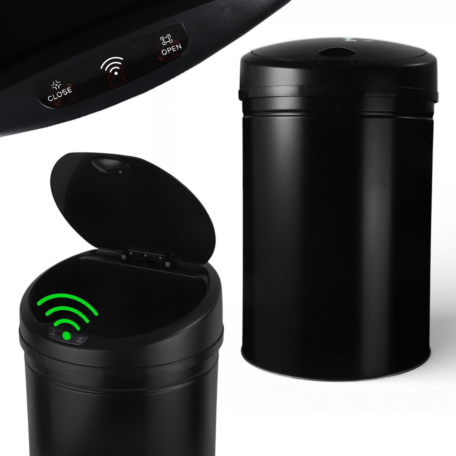 Allyson Mülleimer 60L/30L Edelstahl, 4-Zonen Mülltrennsystem