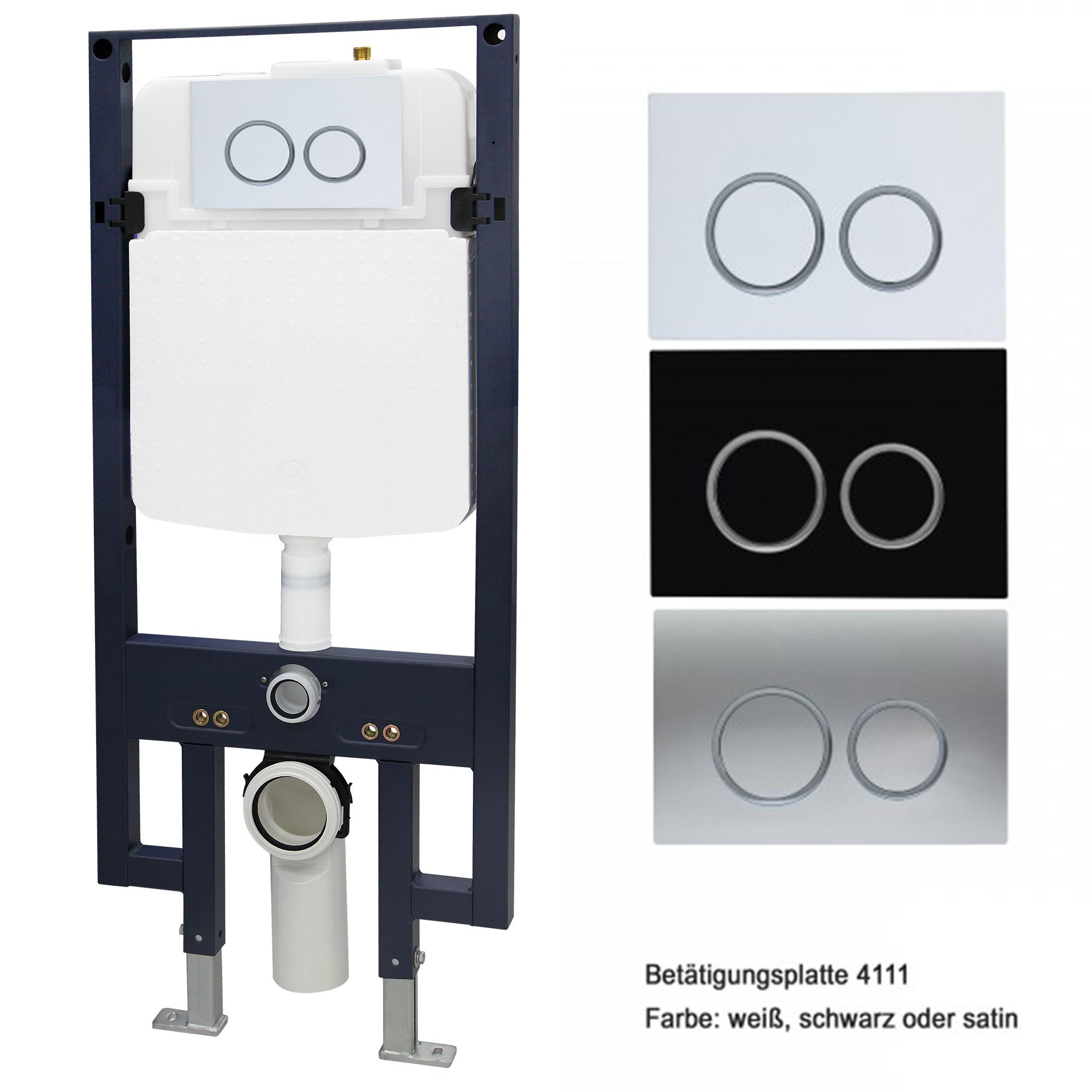 Bernstein WC-Komplettset Wand-WC NT2038, Wandmontage, (WC-Komplettset 3-St. WC NT2038; Vorwandelement G3008; ausgewählte Betätigungsplatte), Mit Vorwandelement G3008 und wählbarer Betätigungsplatte
