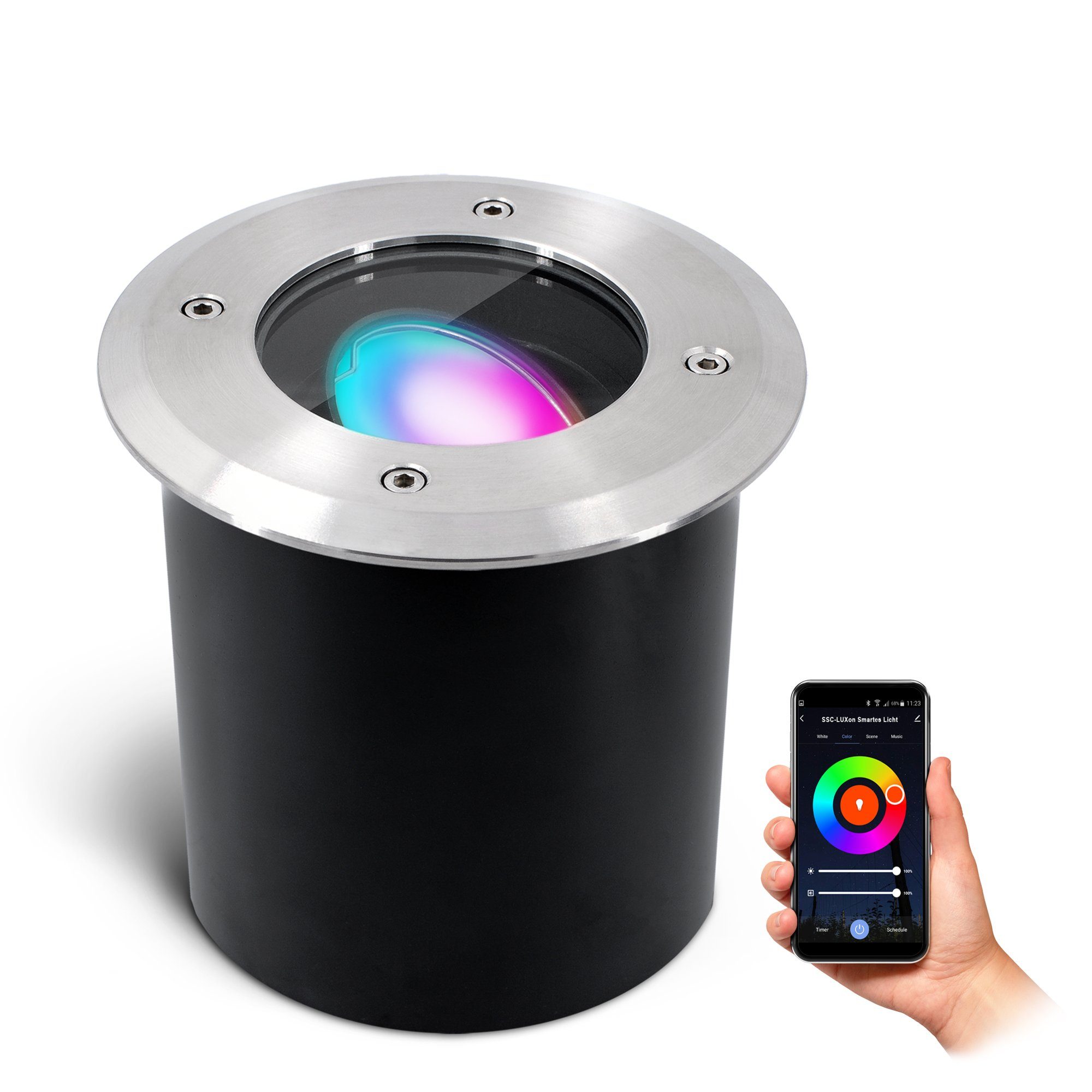 SSC-LUXon LED Gartenstrahler JADINA flache Bodeneinbauleuchte günstig online kaufen