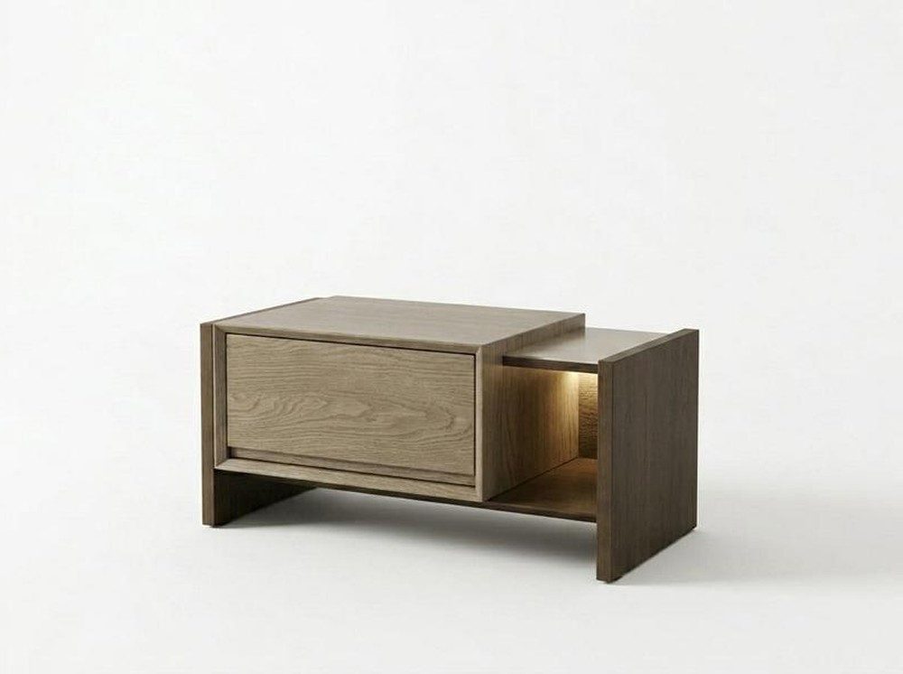 Xlmoebel Nachttisch Nachttische Holz Schlafzimmer braun moderner Stil (1-tlg)