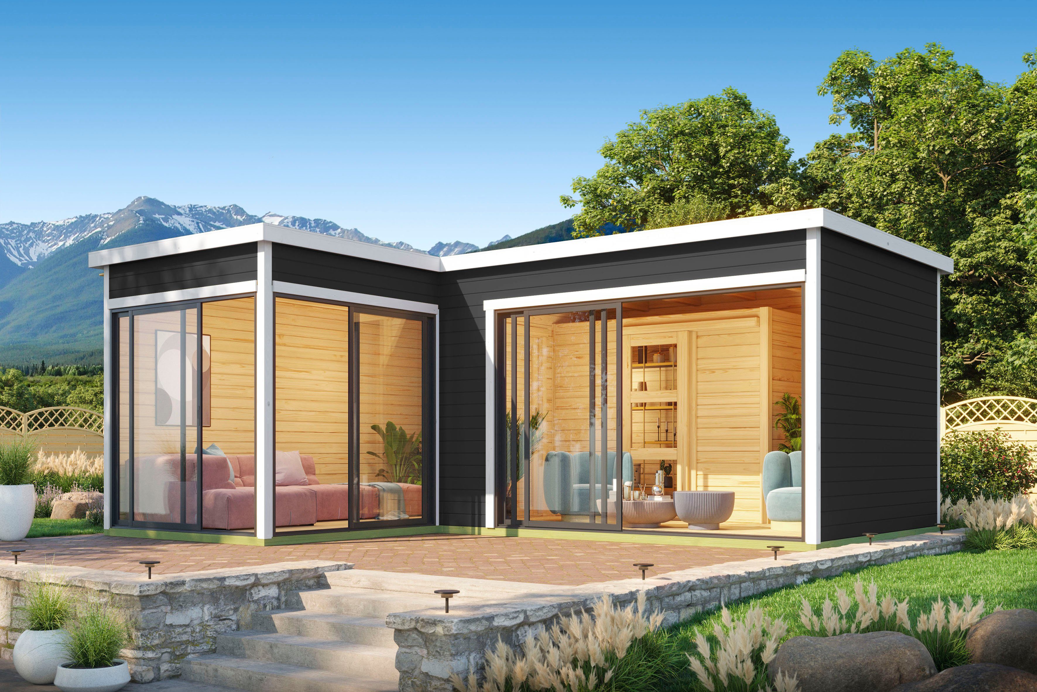 LASITA MAJA Gartenhaus DOMEO, BxT: 620x520 cm, (Set, inkl. Fussbodenbretter zum verlegen)