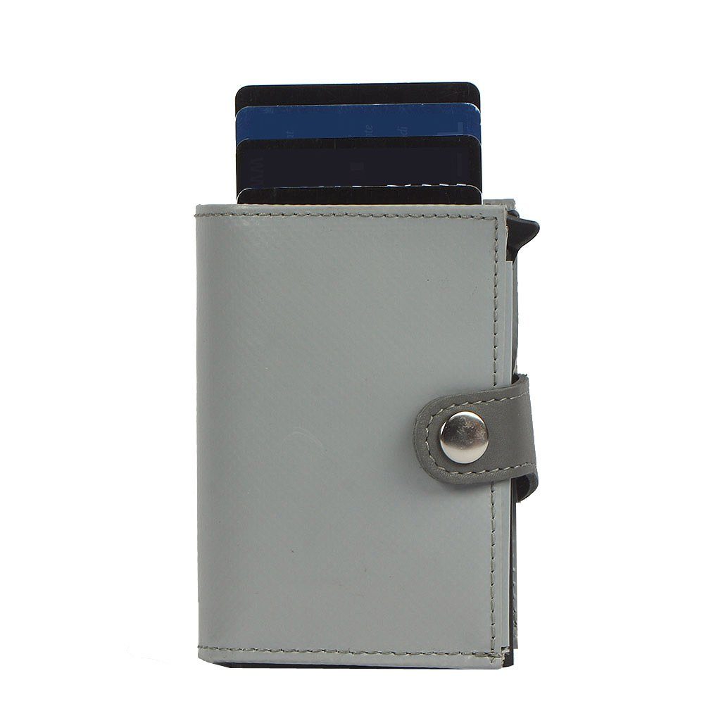 7clouds Mini Geldbörse noonyu Upcycling Tarpaulin grey aus tarpaulin, double Kreditkartenbörse