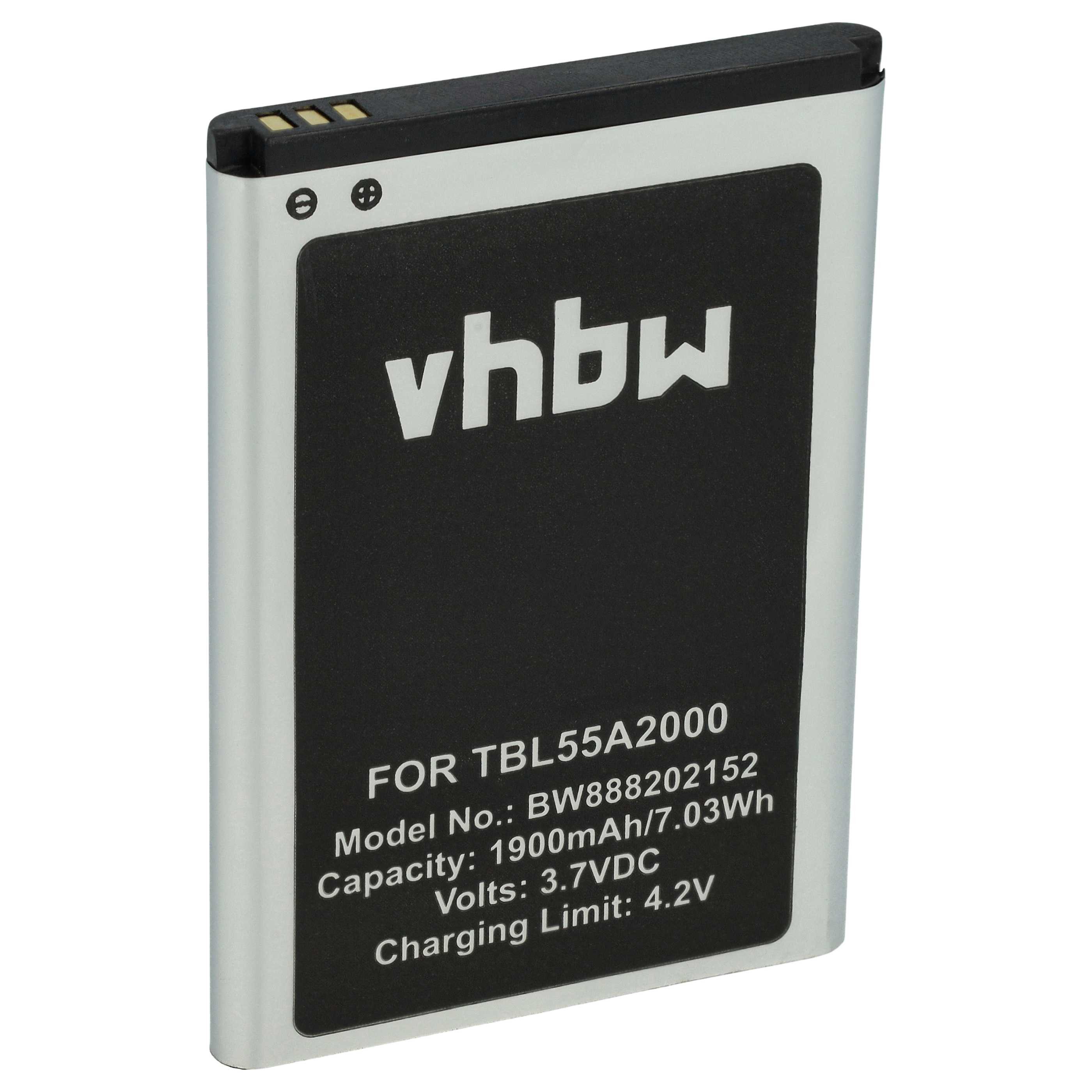 vhbw vhbw Akku Ersatz für TP-Link TBL55A2000, TBL-55A1800 für Router Modem Akku Akku Li-Polymer 1900 mAh (3,7 V, 1 St), Leistungsfähiger Austausch-Akku für WiFi Router, Modem, Hotspot