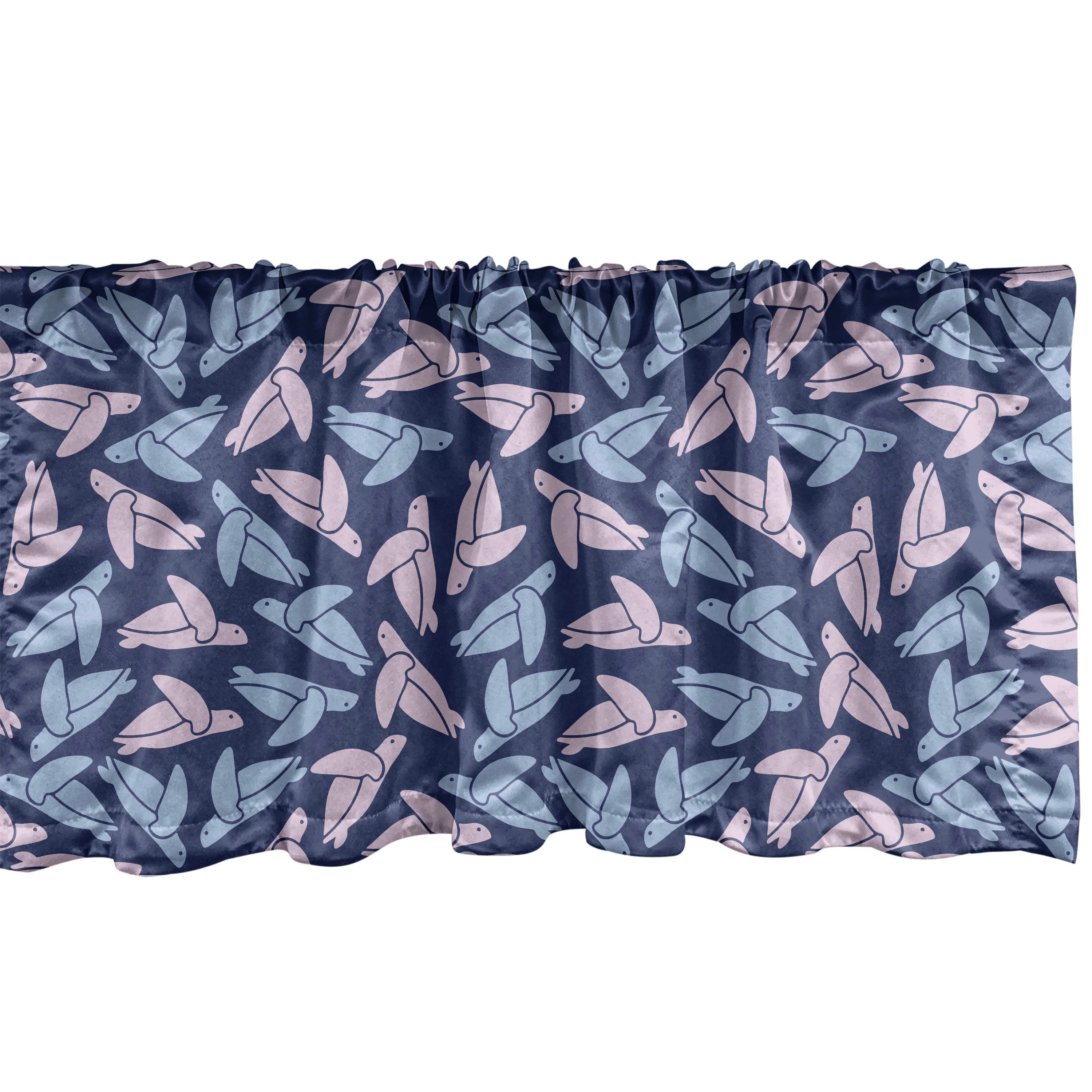 Küche Meeresschildkröten Scheibengardine der Muster Volant Microfaser, für Schlafzimmer Vorhang mit Nautisch Abakuhaus, Stangentasche, Dekor