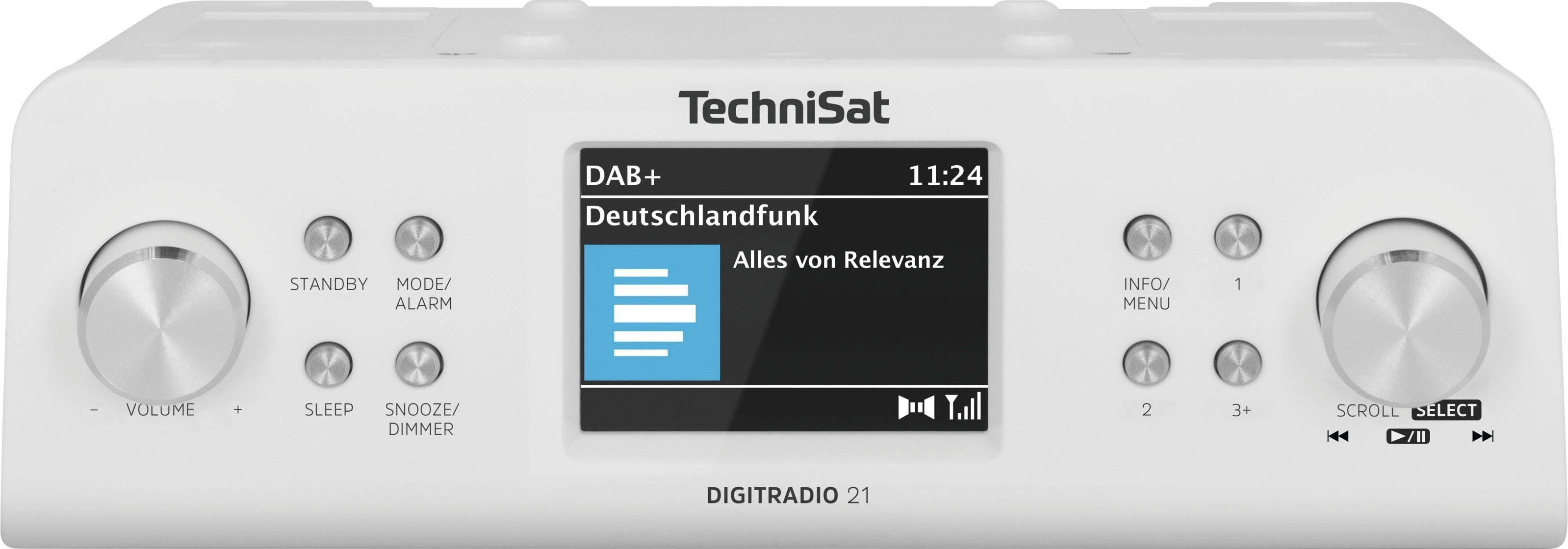 TechniSat DIGITRADIO 21 Küchen-Radio W, RDS, (DAB), Unterbau-Radio,Küchen-Radio) UKW 2 weiß (Digitalradio mit