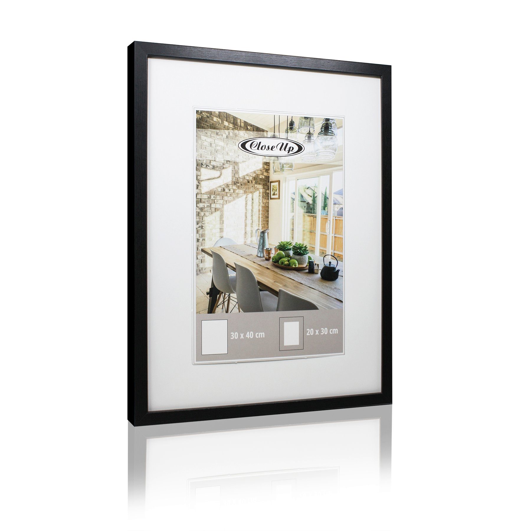 Close Up Bilderrahmen Posterrahmen 30 x 40 cm schwarz mit Passepartout günstig online kaufen