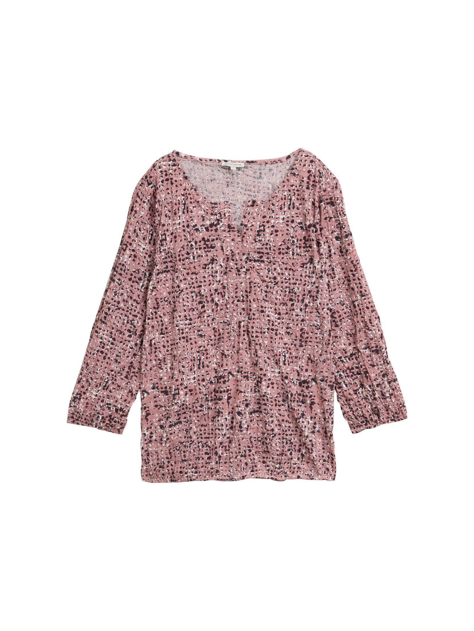 TOM TAILOR 3/4-Arm-Shirt T-Shirt Crinkle Blusenshirt mit Muster günstig online kaufen