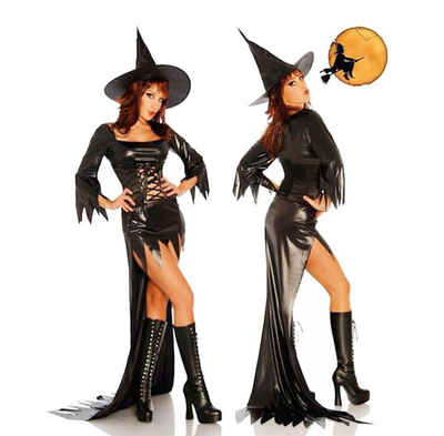 Hexen-Kostüm 5-tlg. Hexen-Kostüm Vampir Outfit Karneval Halloween Fasching