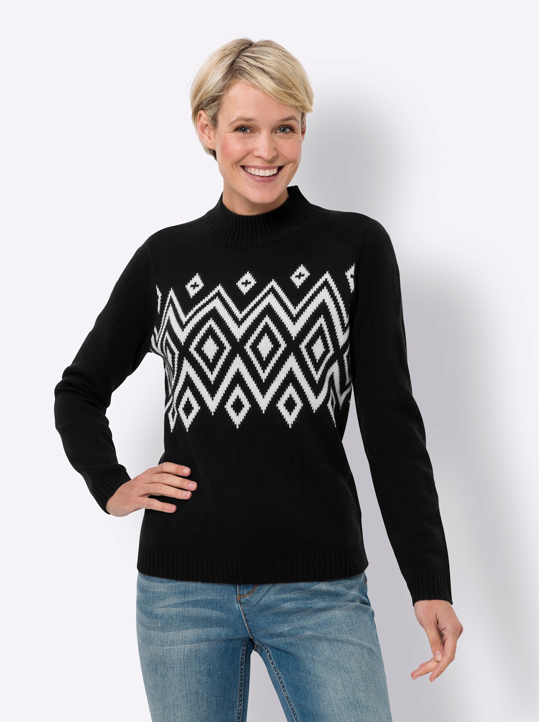 Strickpullover Stehkragenpullover