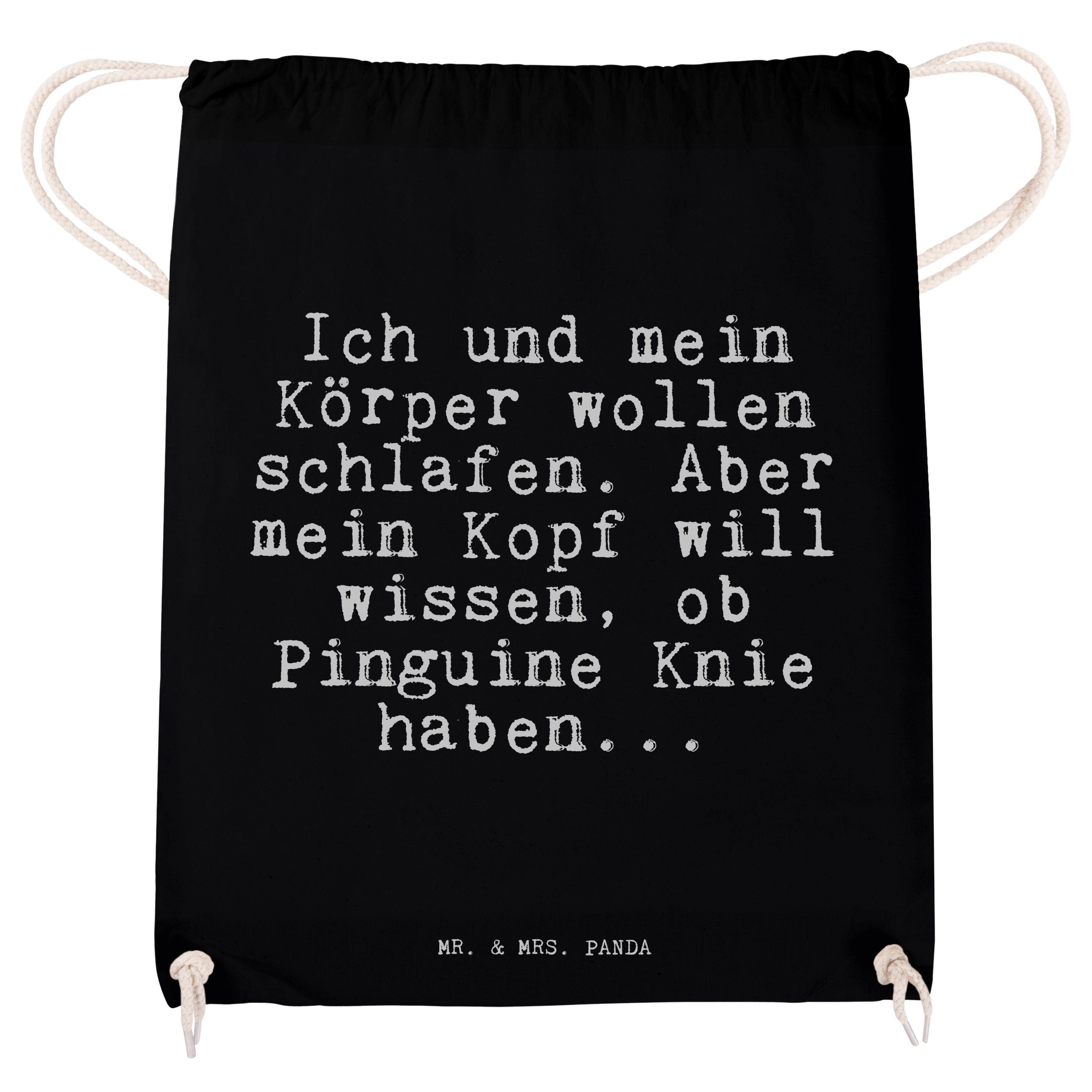 Geschenk, Körper... - Schwarz schlafen Schlafprobleme, Mr. Panda mein Sporttasche Mrs. Ich - & (1-tlg) und