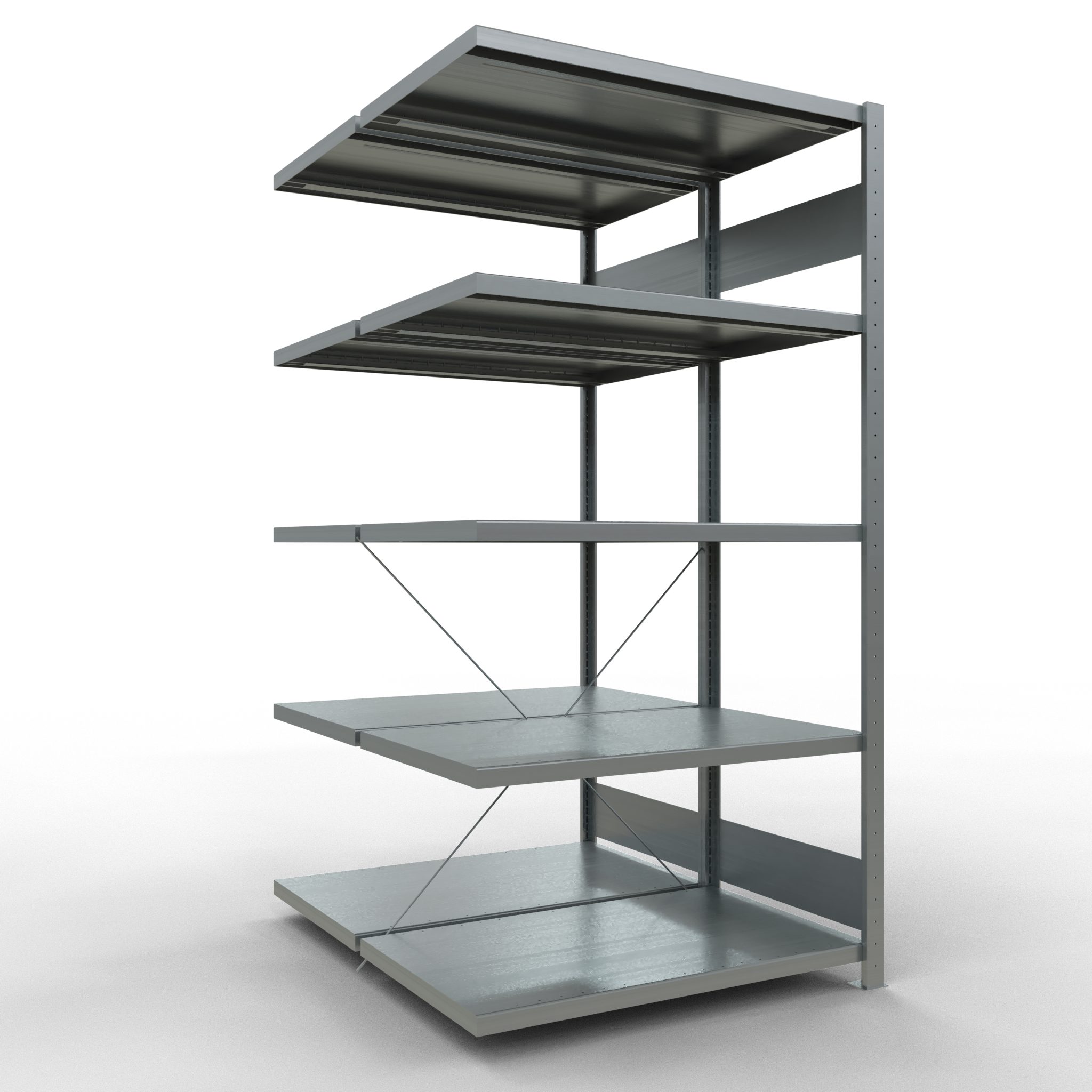 Steckregal Anbauregal, Doppelregal, MULTIplus250, 2000 x 1000 x (2x600) mm