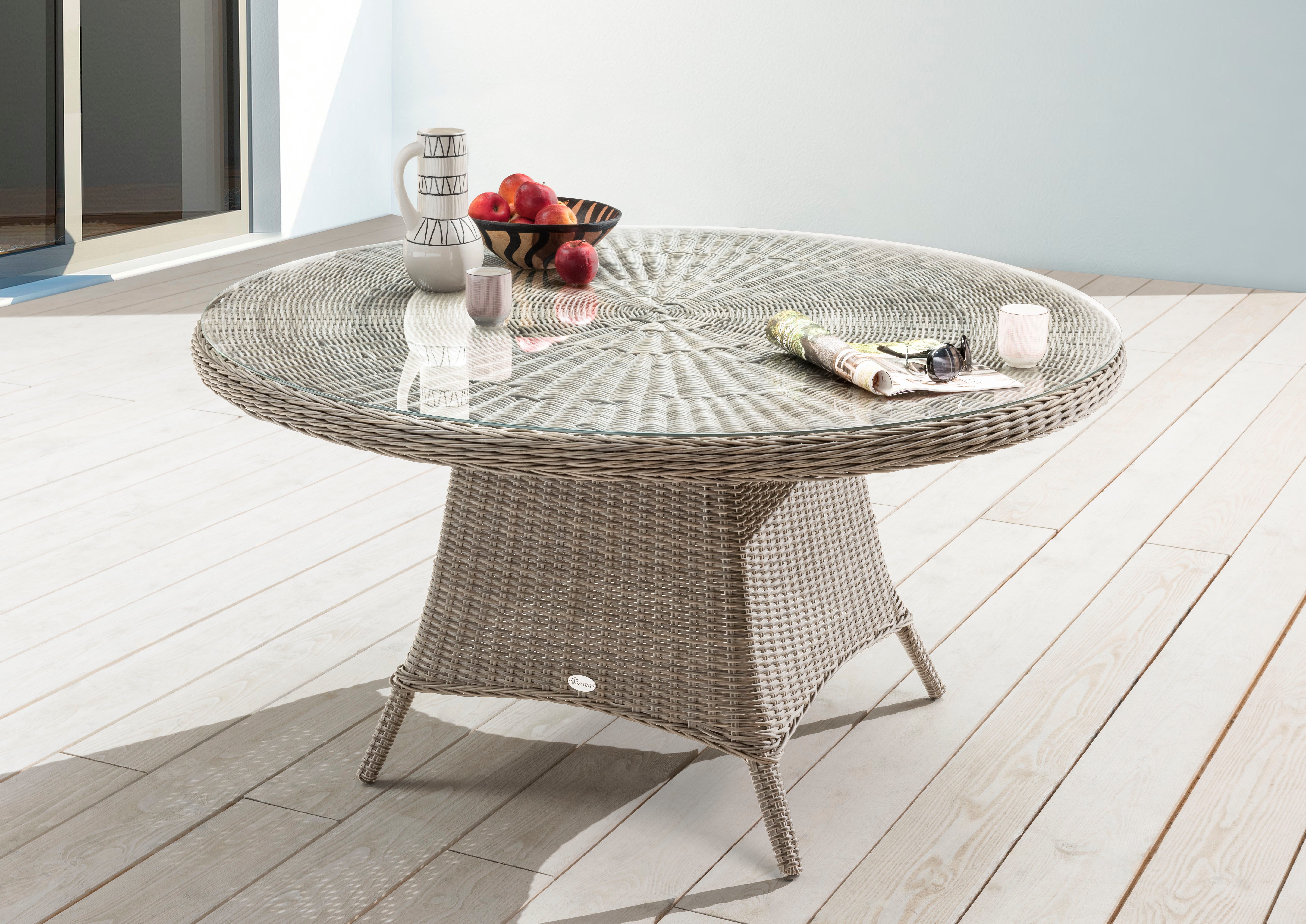Destiny Gartentisch »LUNA Tisch«, (100x75 cm), Aluminium, Polyrattan