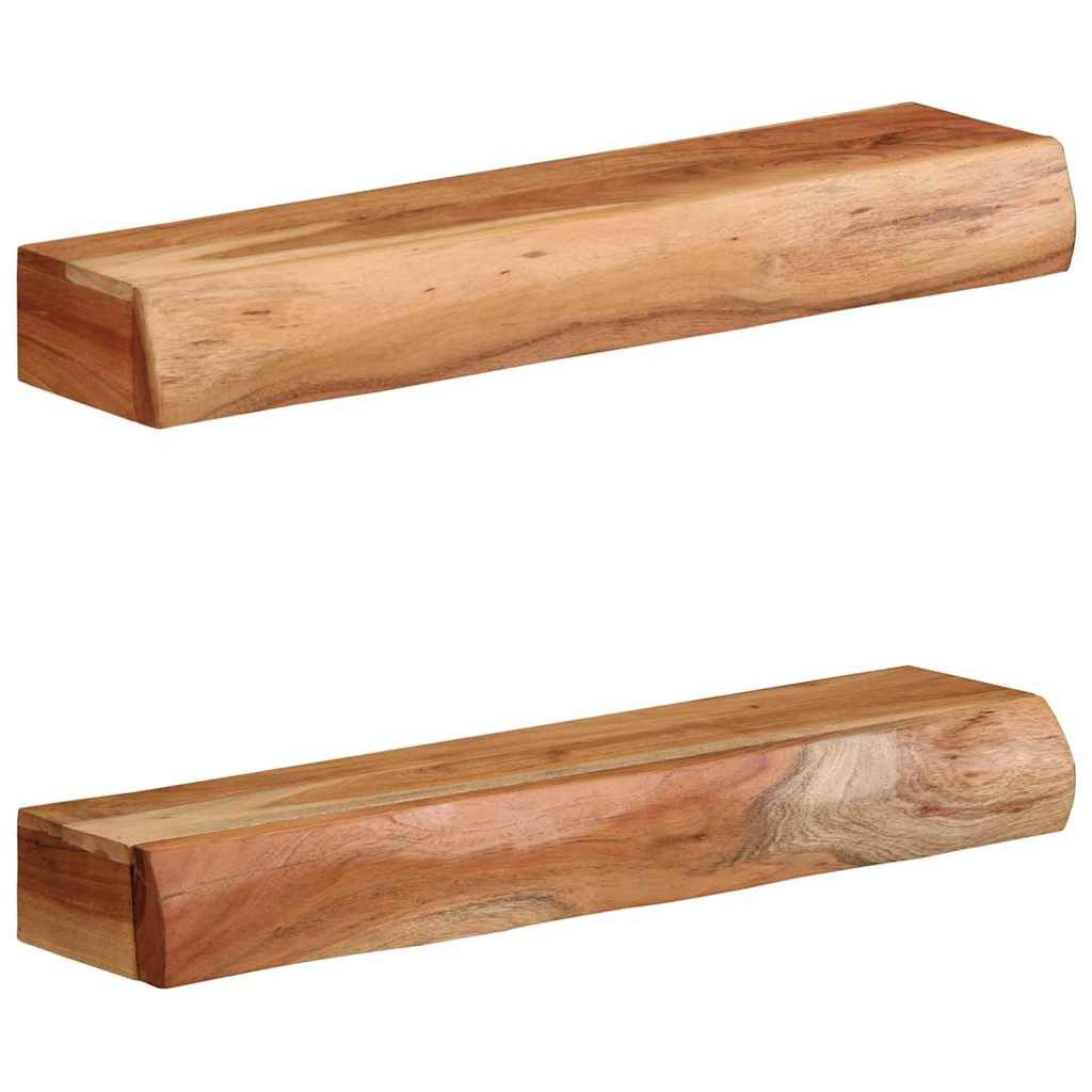 vidaXL Regal Wandregale 2 Stk. 60x17x8 cm Massivholz, 1-tlg.