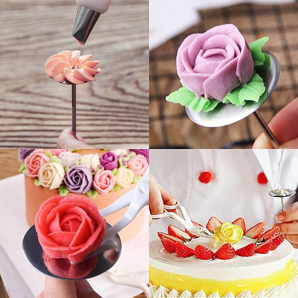 Jormftte Tortenplatte Icing Dekoration Kunststoff Kuchen Blumennagel,