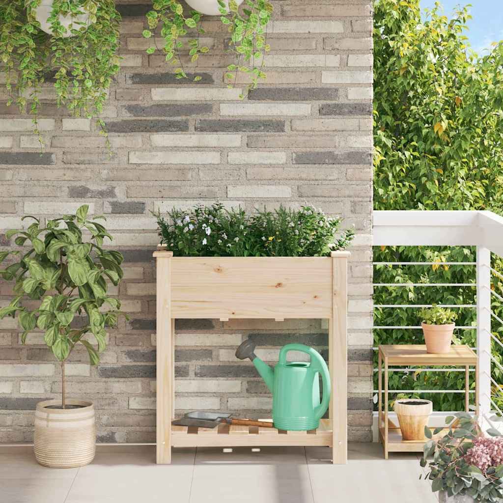 vidaXL Blumentopf Garten-Pflanzgefäß mit Regal Beige 71 x 37 x 76,5 cm (1 St)