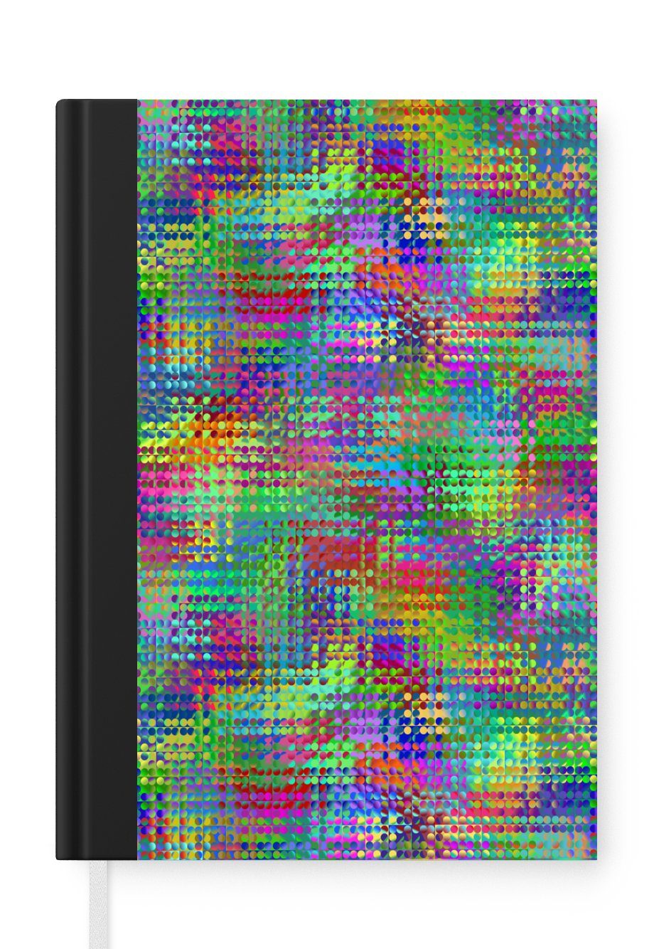 MuchoWow Notizbuch Psychedelisch - Muster - Regenbogen, Journal, Merkzettel, Tagebuch, Notizheft, A5, 98 Seiten, Haushaltsbuch