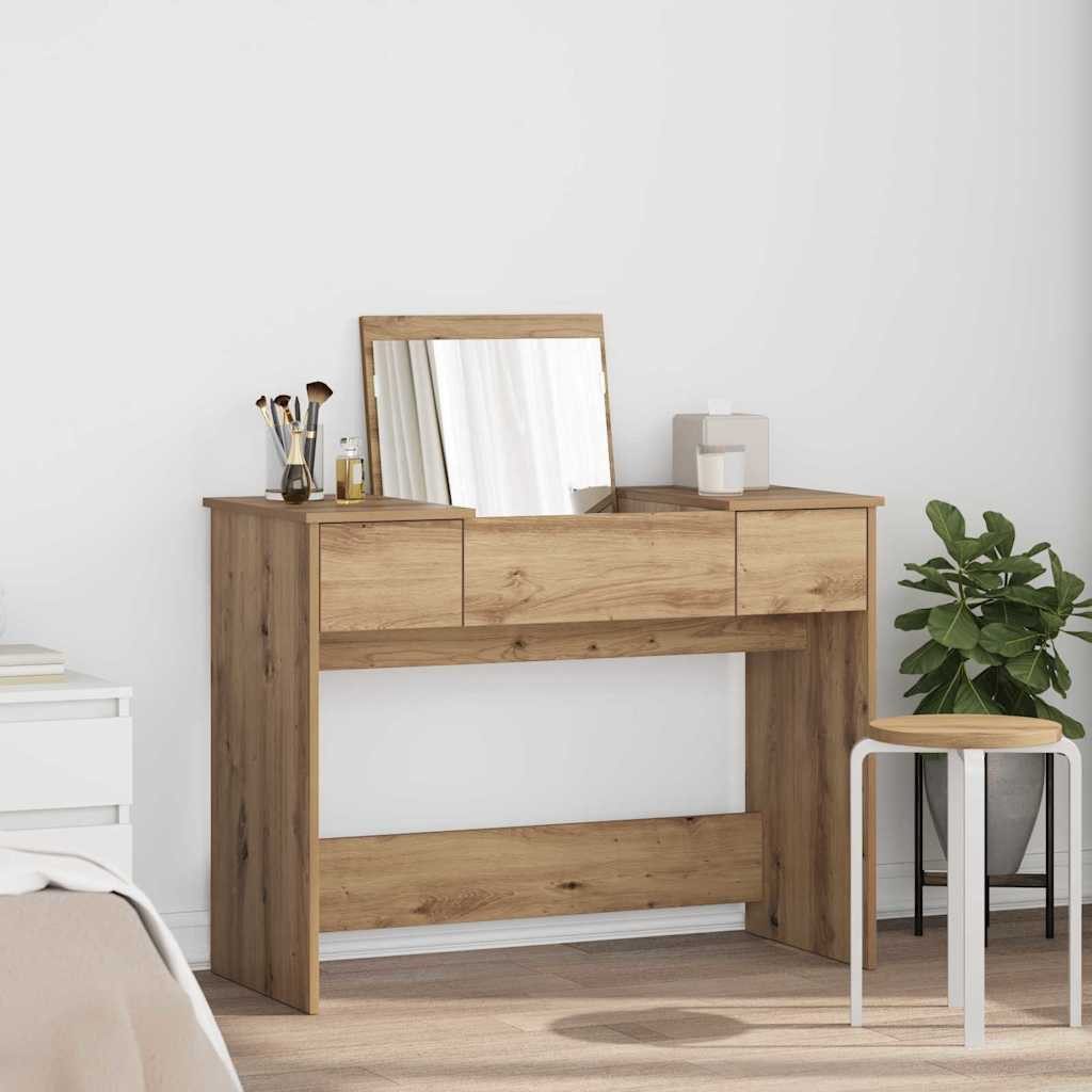 vidaXL Schminktisch Kosmetiktisch Artisan-Eiche 100 x 45 x 76 cm (1-St)