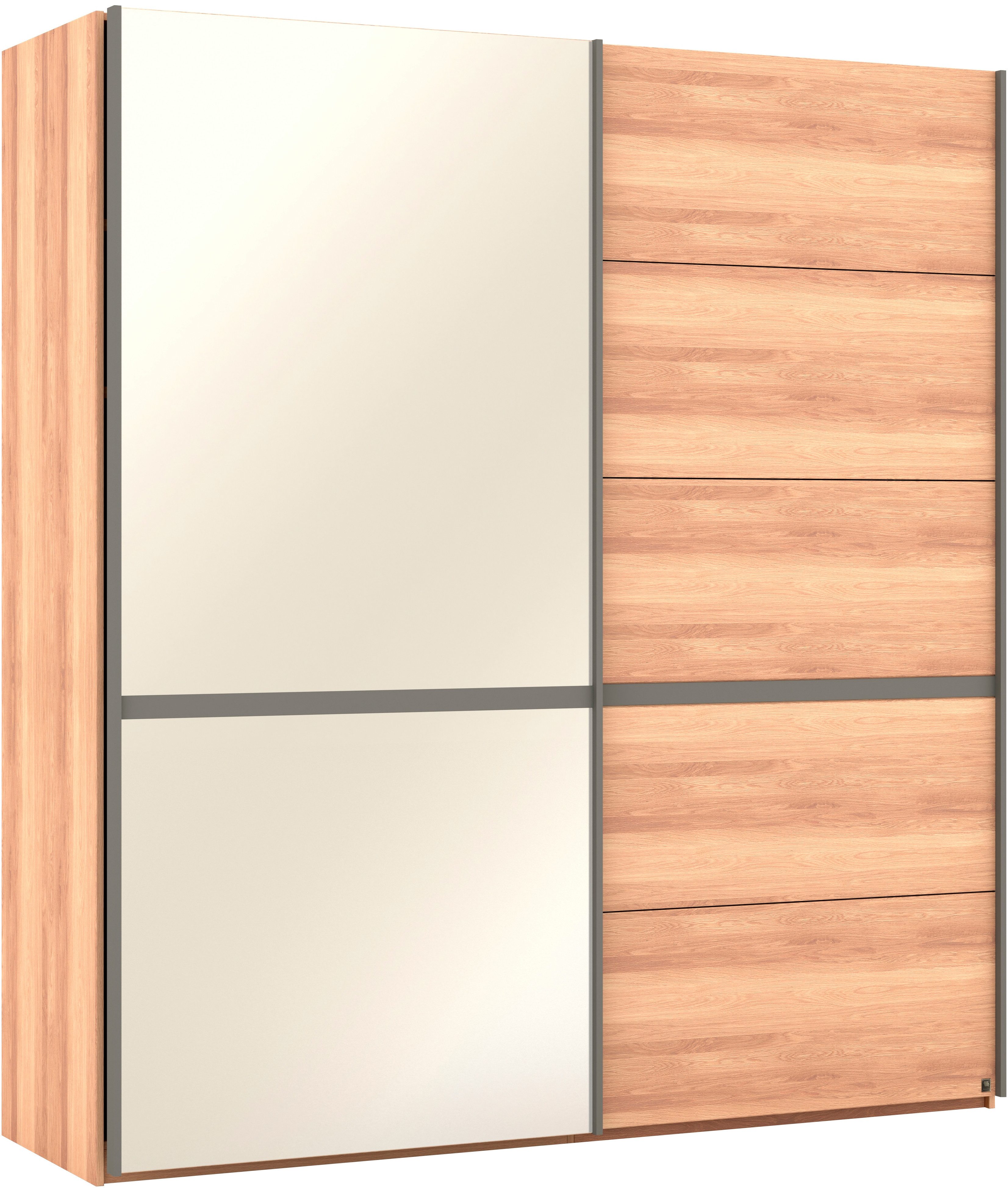 Musterring Schwebetürenschrank Sorrent, Kleiderschrank, Schrank, Schiebetüren (Teilmassiv Eiche, MADE IN GERMANY) Türen in Eiche massiv mit Kassetten-Optik, verschiedene Maße verfügbar