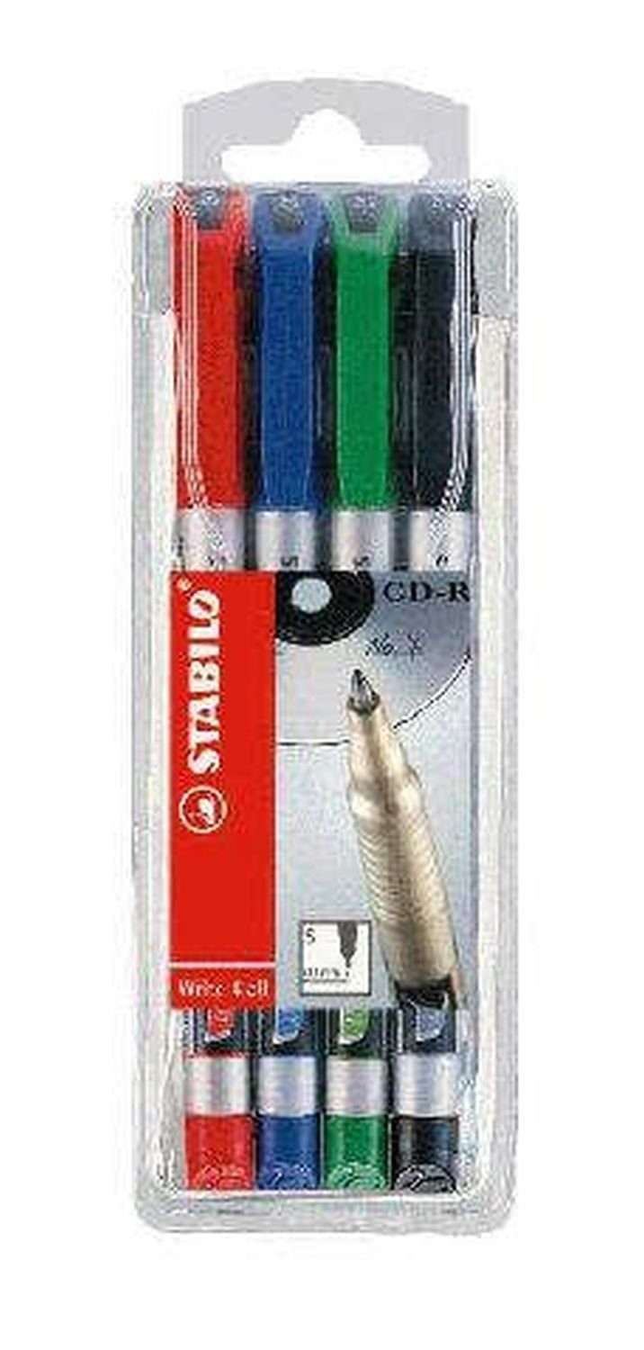 Marker STABILO Permanent-Marker Write-4-all, S, 4er Kunststoff-Etui