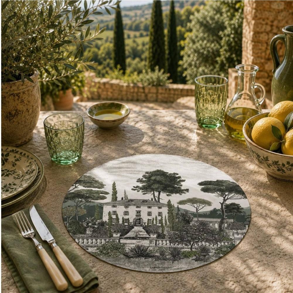 Garnier Thiebaut Platzset Palazzina Verde Ø 38 cm von Garnier Thiebaut, (1 x Tischset)