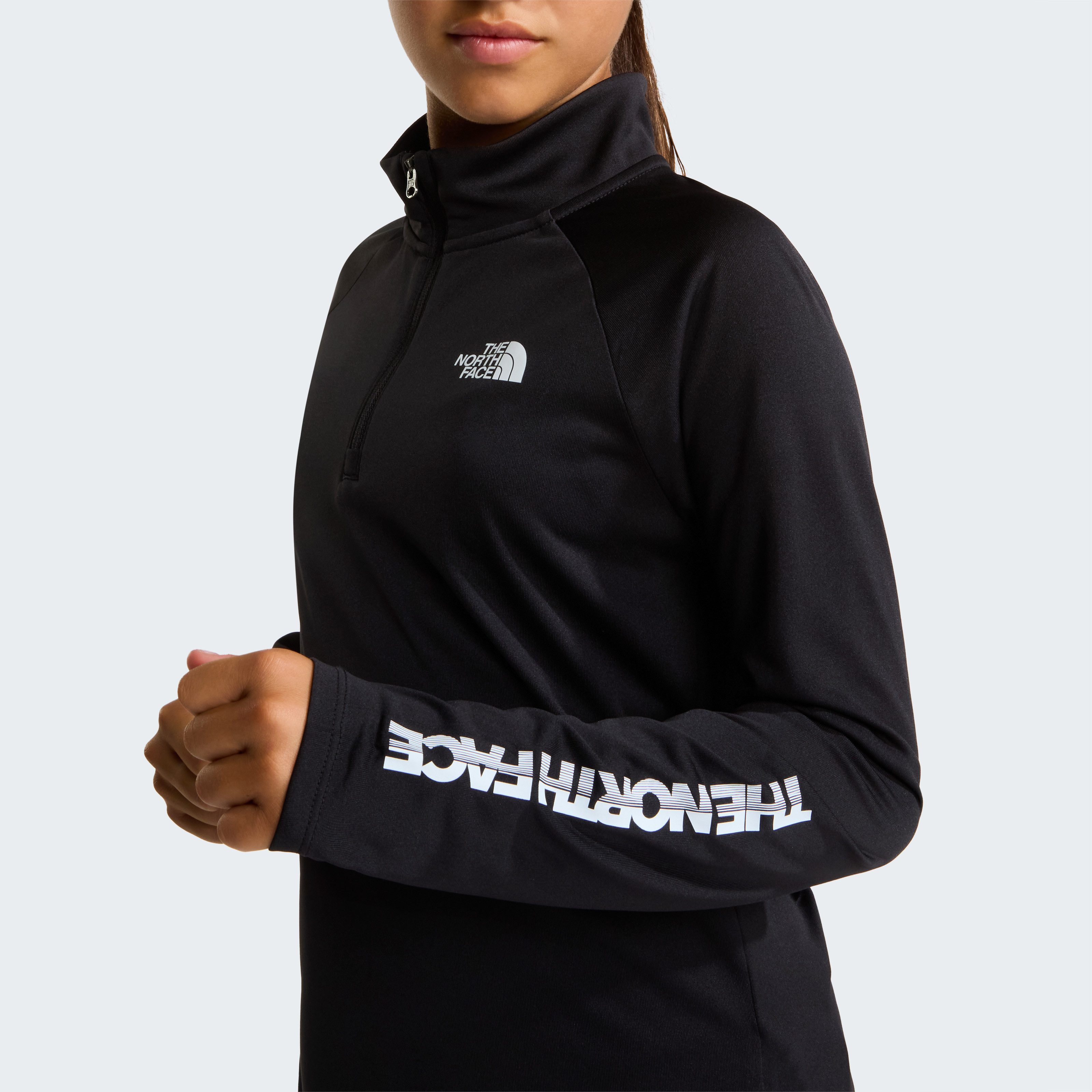 The North Face Funktionsshirt für Kinder, mit Reißverschluss, Langarm, unifarben, aus Polyester – Bild 4 von 5