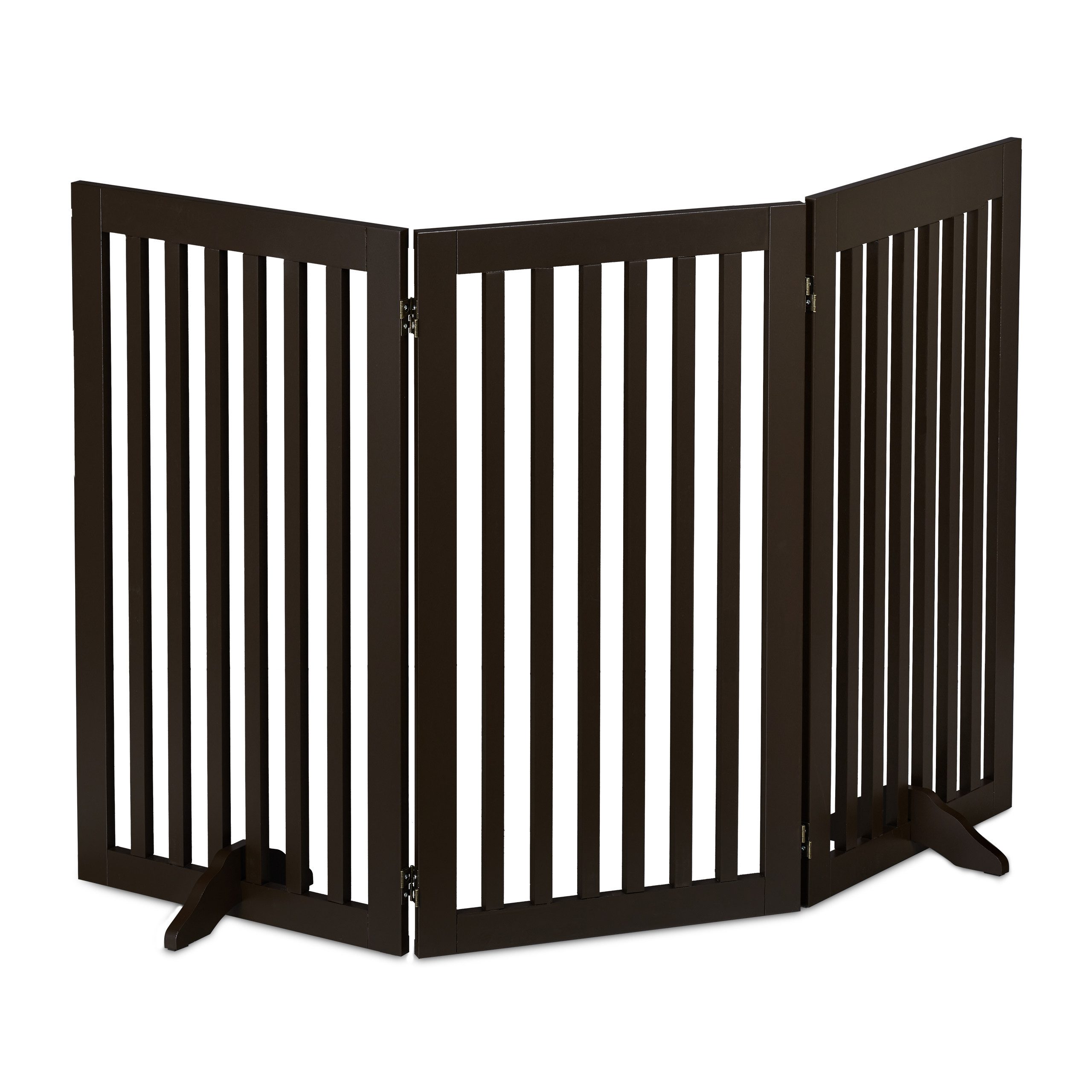 relaxdays Treppenschutzgitter Braunes Absperrgitter 92 cm, 3 Panel