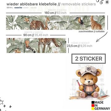 WANDKIND Wandtattoo Aufkleber für IKEA KURA Kinderbett Dschungel (Ohne Möbel) IKB508, wieder ablösbar