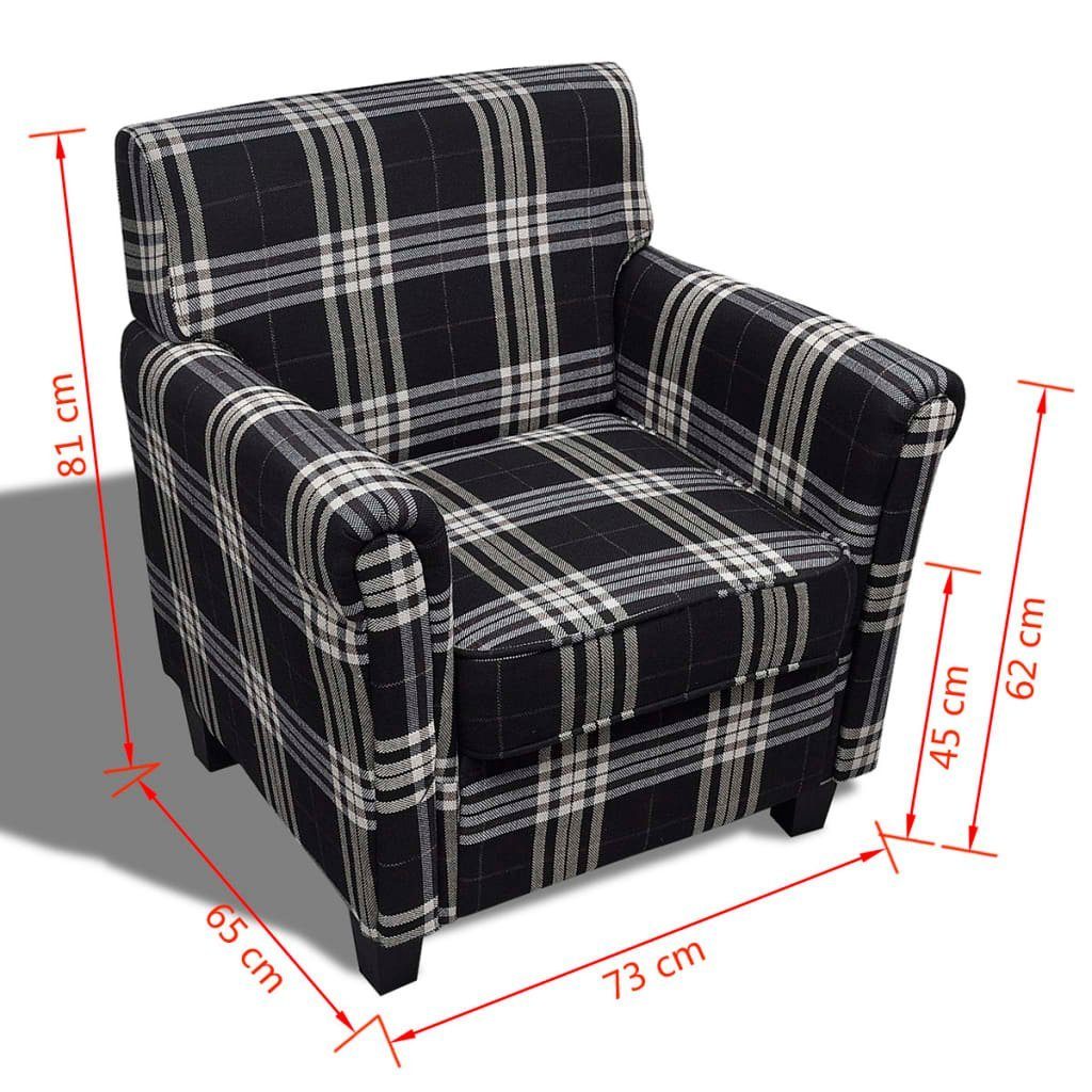 Schwarz Sitzpolster mit Sessel Stoff vidaXL (1-St) Sessel