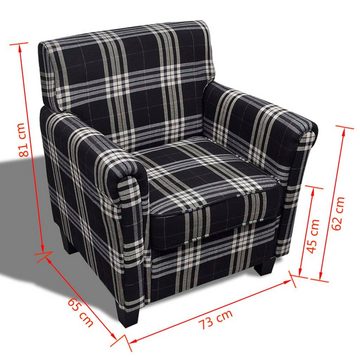 vidaXL Sessel Sessel mit Sitzpolster Schwarz Stoff (1-St)