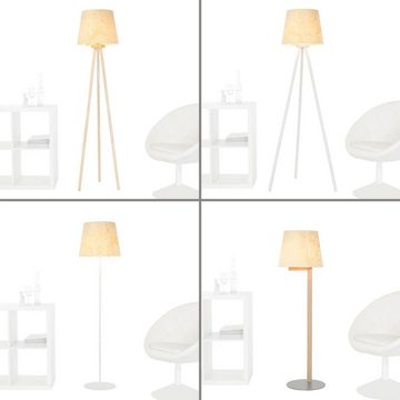 Licht-Erlebnisse Lampenschirm WILLOW, Stoffschirm konisch Ø 38 cm für Stehlampe E27 in Creme glänzend