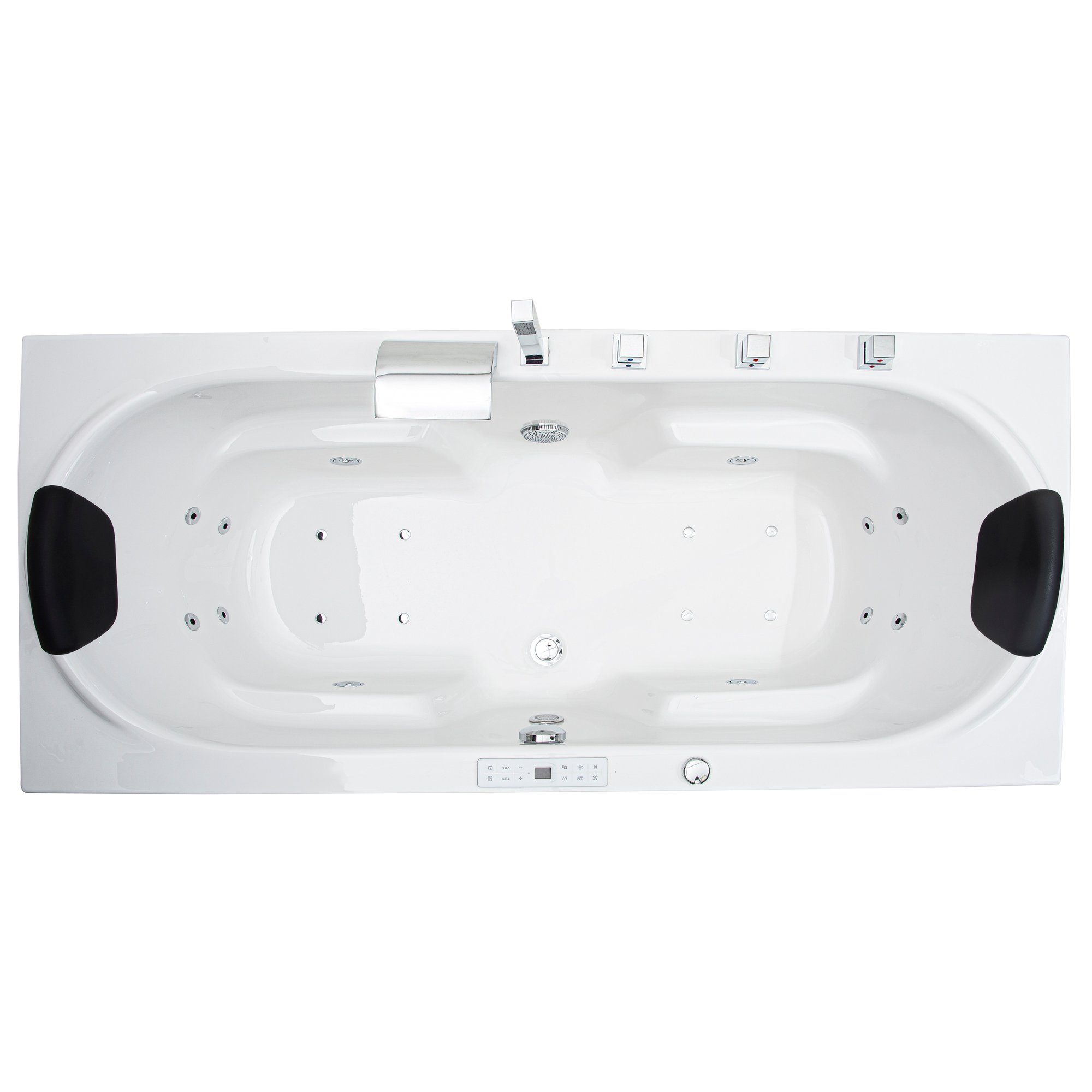 Basera® Whirlpool-Badewanne PREMIUM Indoor Whirlpool Badewanne Palau 180 x 80 cm, (Komplett-Set), mit 20 Massagedüsen, Heizung, Wasserdesinfektion, Bodenansaugung, W...