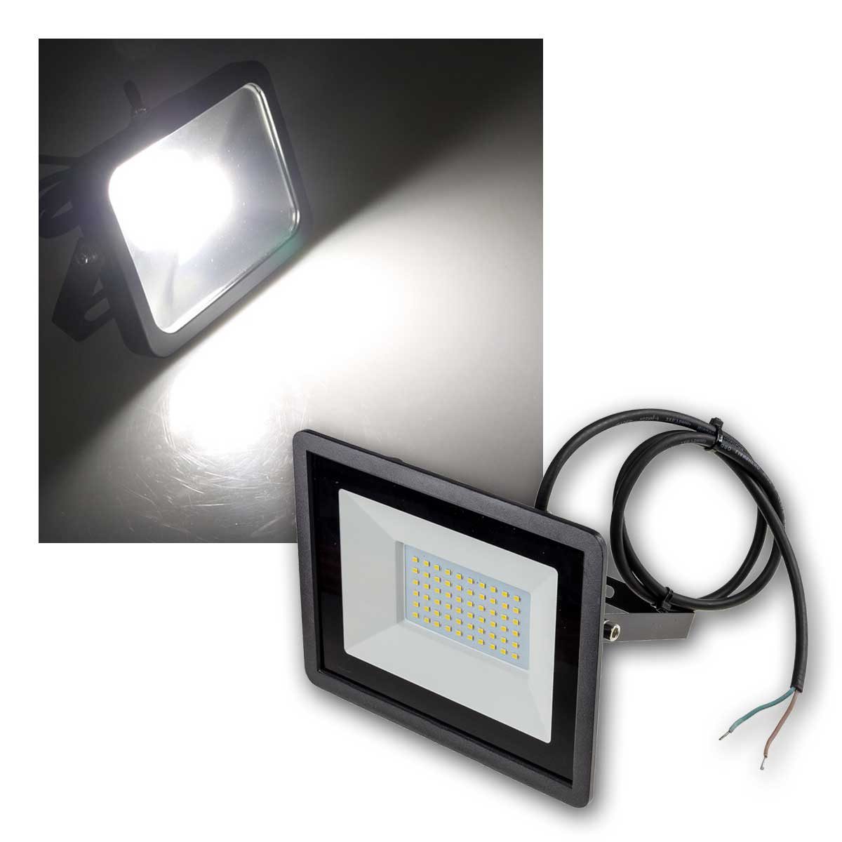 ChiliTec LED Flutlichtstrahler LED Fluter SlimLine 48W 12-24V, 4123lm neutralweiß, neutralweiß