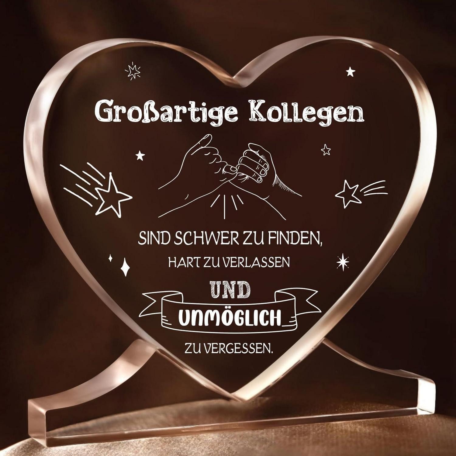 LuxusKollektion Wanddekoobjekt Herz Acryl Schild Kollege Abschied Geschenk