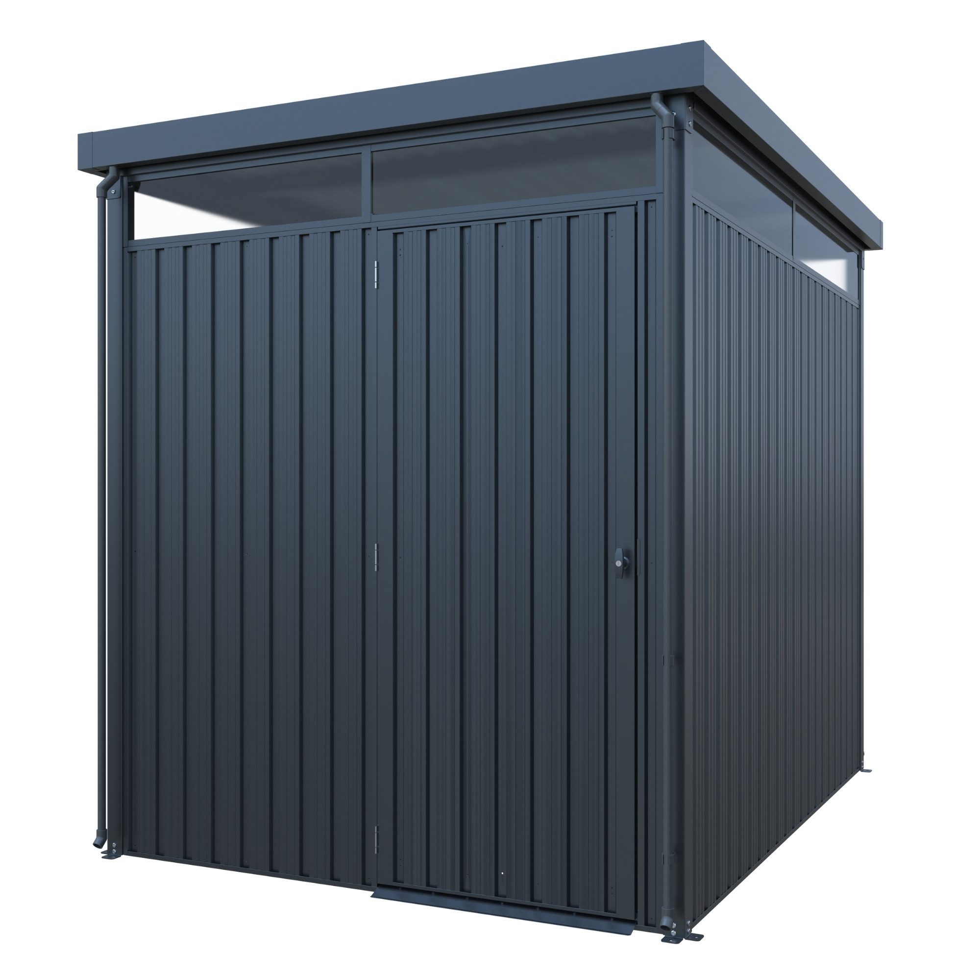 osoltus Gerätehaus Metall Gerätehaus Systemhaus 5,5m² Geräteschuppen Flachdach Skylight