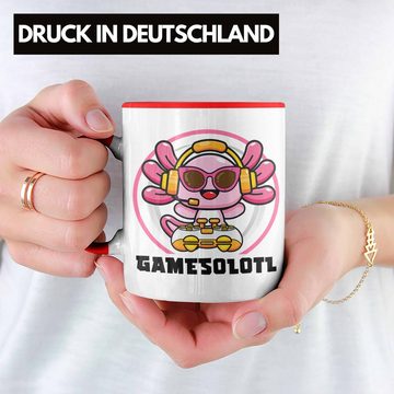 Trendation Tasse Trendation - Axolotl Tasse Grafik Lustig Geschenkidee Schwanzlurch Tiere Geschenk Gamer