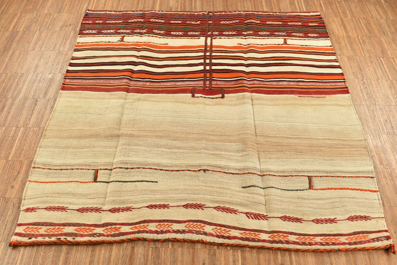 KUHFELL online & NOMAD Orientteppich Feiner Vintage Kelim 128 x 123 cm, 100%Wolle