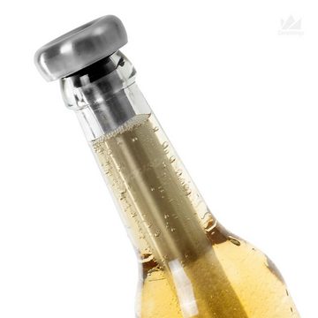 CoverKingz Outdoor-Flaschenkühler Bierkühler 2 x Edelstahl Bierkühlstab mit Flaschenöffner Bierflaschen, Robust, Glänzend, Edlstahl