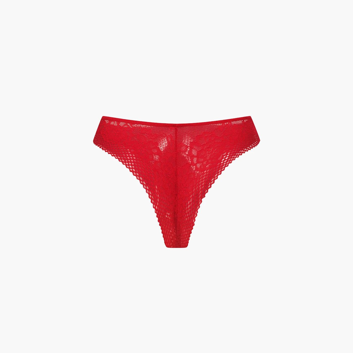 cfab (creamy fabrics) Tanga Tanga mit Spitze-Rot-3XL