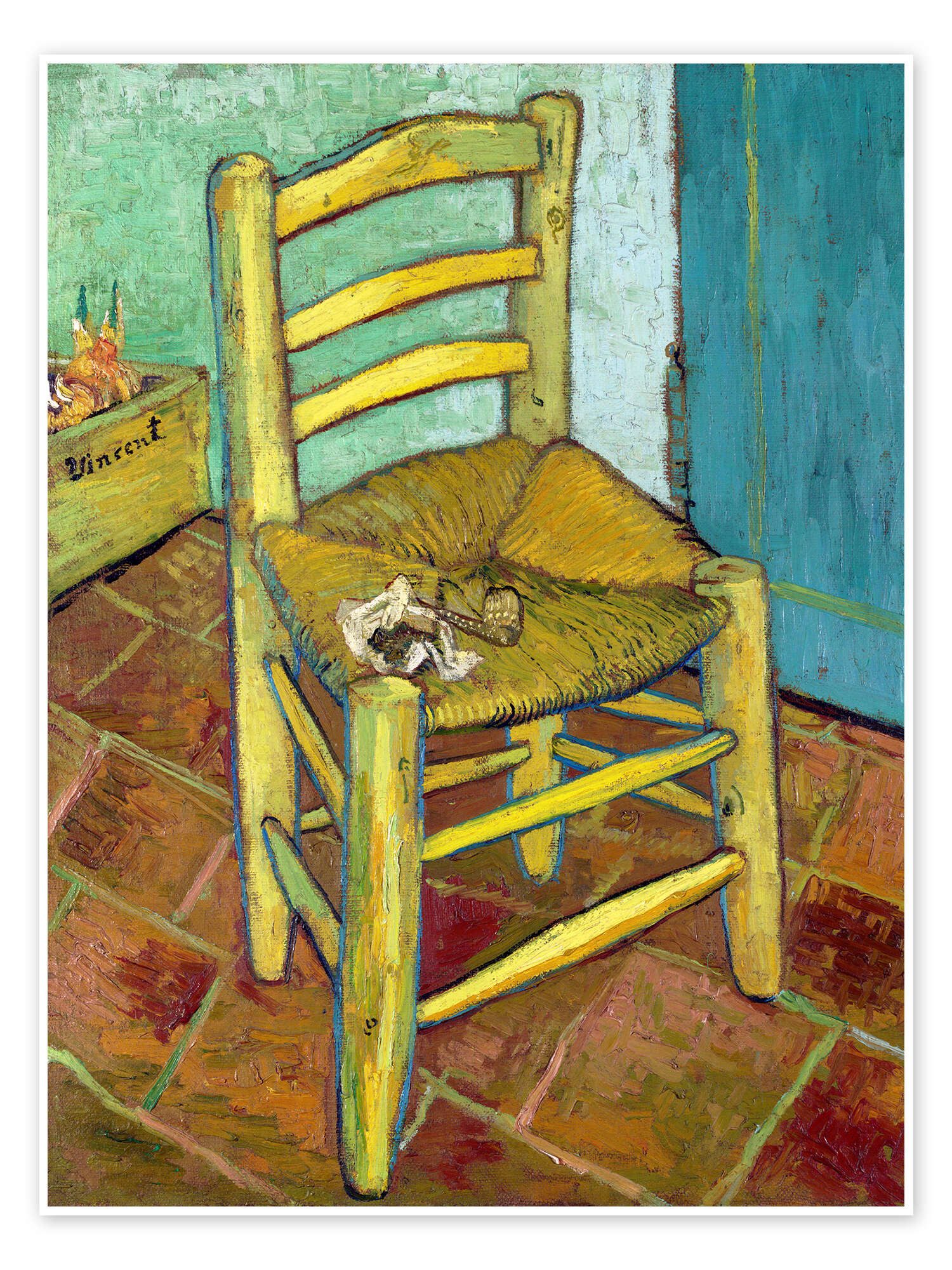 Posterlounge Wandbild Van Goghs Stuhl, Vincent van Gogh, erhältlich als Poster, Leinwandbild, Wandsticker oder Acrylglasbild