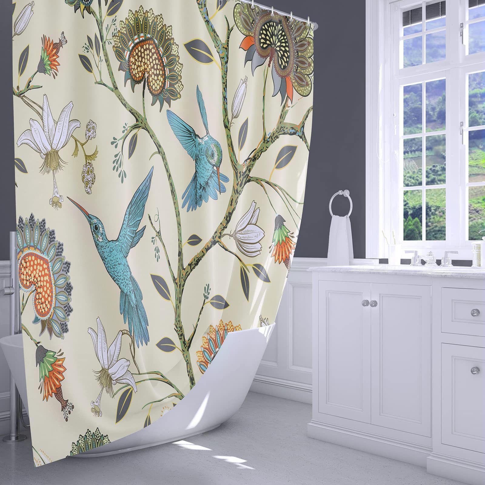 Coonoor Duschvorhang Waschbar Duschvorhang mit Blumenmuster günstig online kaufen